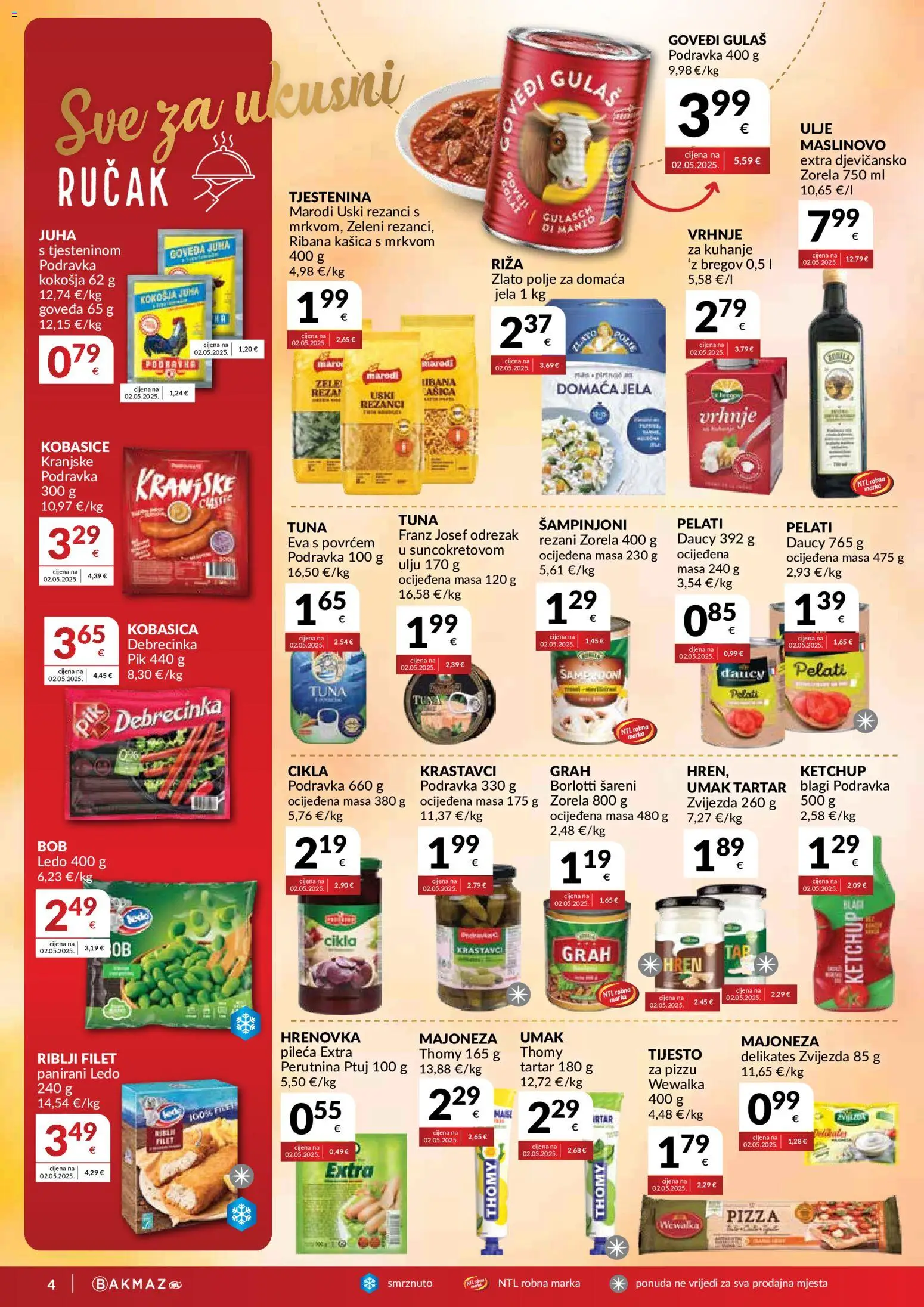 Bakmaz katalog | vrijedi od 16.09.2026 | Stranica: 4 | Proizvodi: Ulje, Krastavci, Juha, Tuna