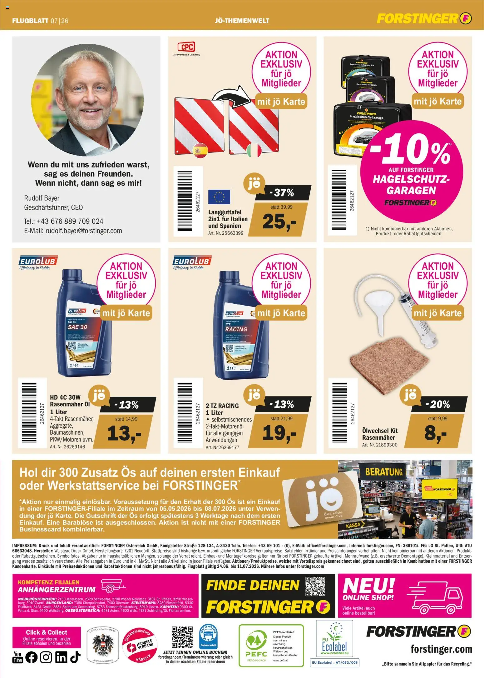 Forstinger Flugblatt gültig ab 24.06.2026 | Seite: 11 | Produkte: Rasenmäher, Öl