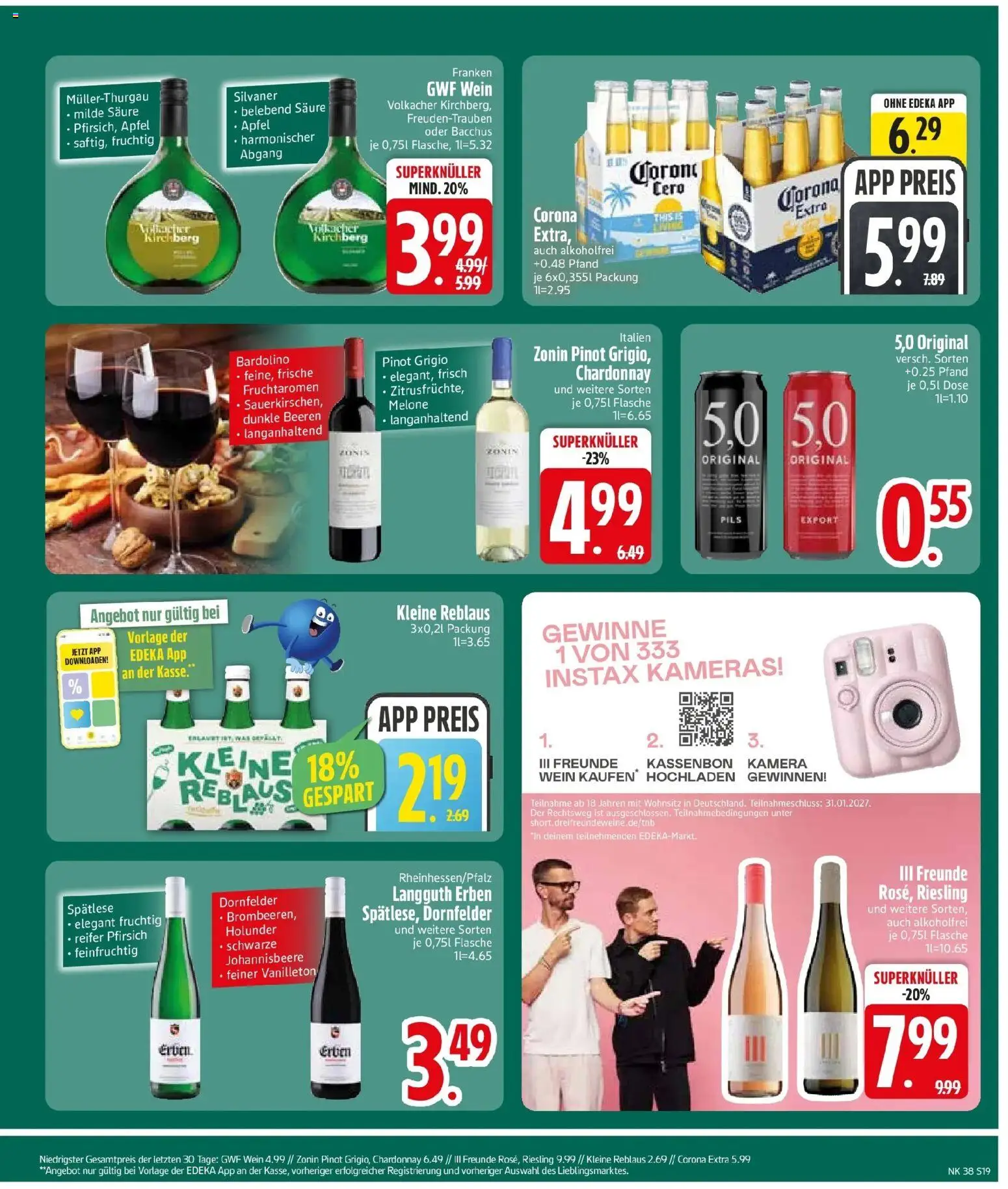 Edeka Prospekt Neusäß-Steppach (ab 14.09.2026) » Angebote Online | Seite: 21 | Produkte: Kamera, Äpfel, Pfirsich, Wein