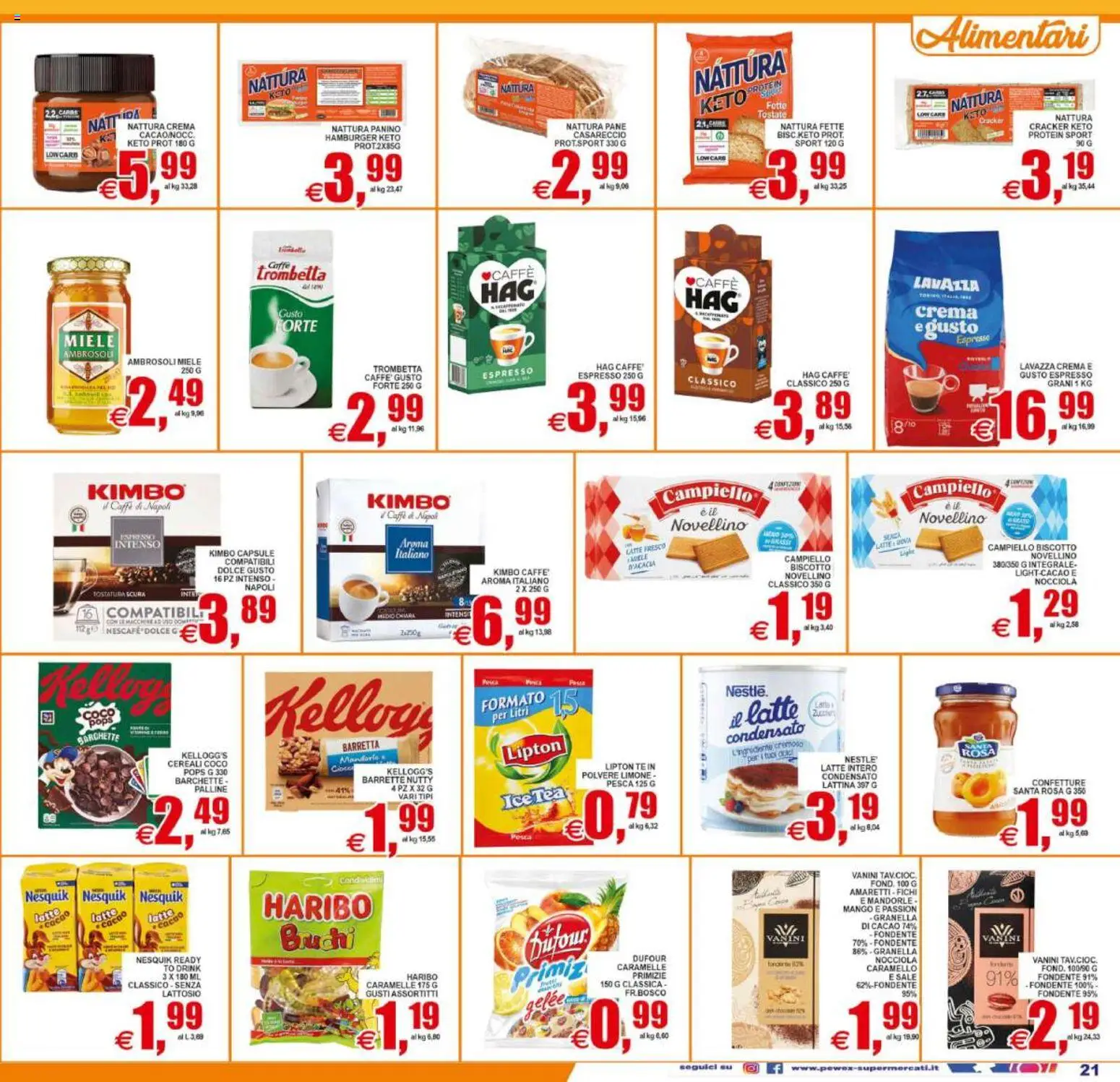 Volantino Pewex del 19/06/2026 | Pagina: 21 | Prodotti: Crema, Caramelle, Latte, Mango