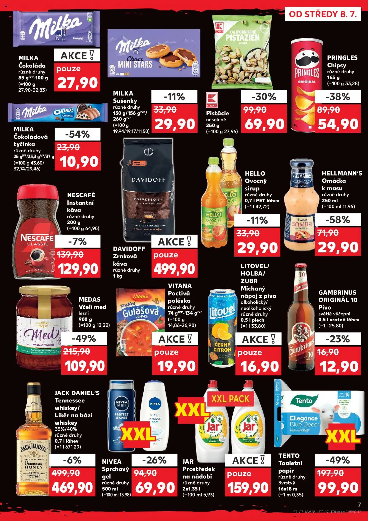 Kaufland leták od 08.07.2026 | Strana: 7 | Produkty: Čokoláda milka, Nádobí, Med, Nescafé