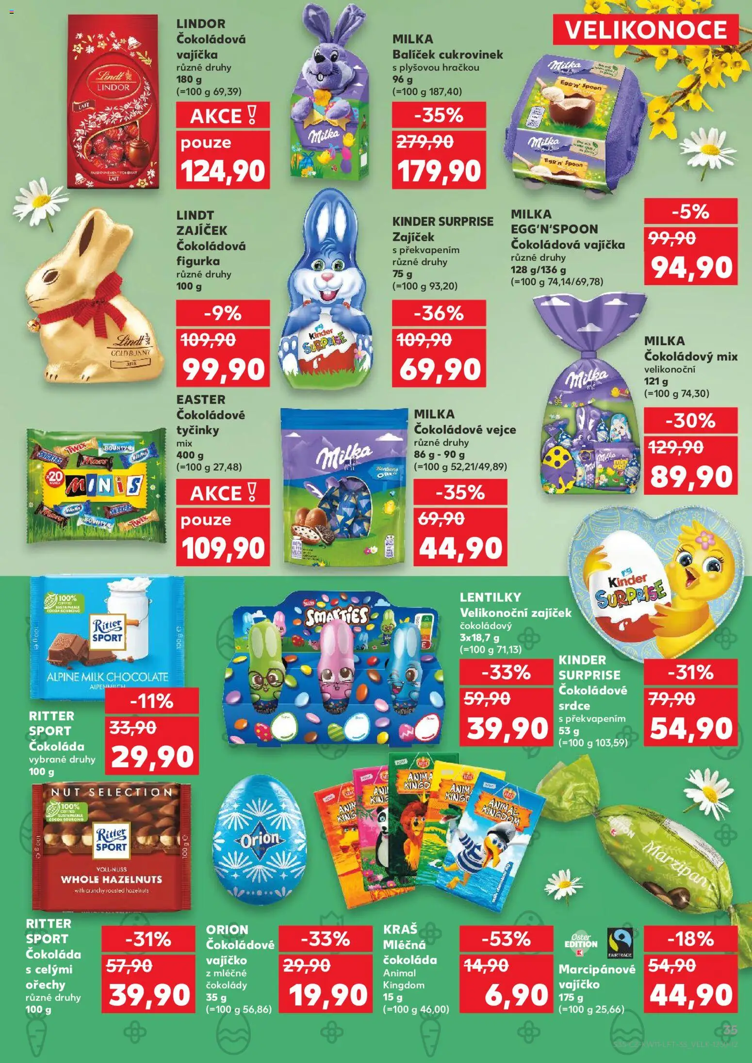 Kaufland leták od 11.03.2026 | Strana: 35 | Produkty: Vejce, Milka, Ritter Sport, Kinder