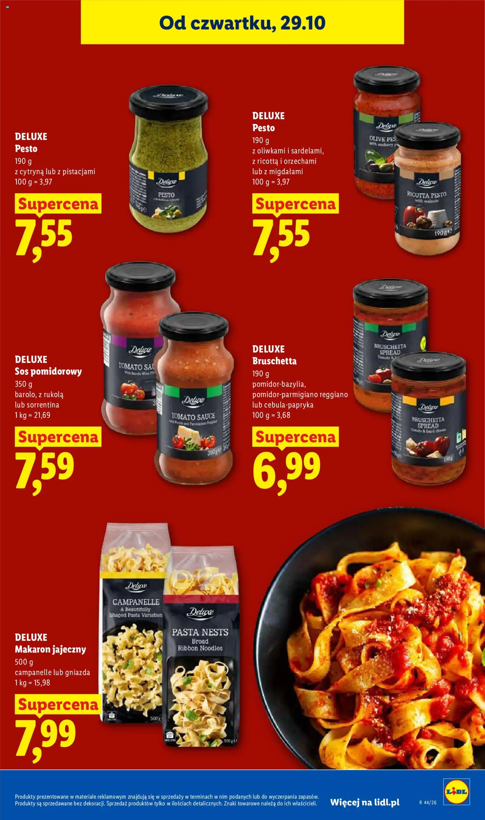Lidl Polsko leták od 29.10.2026 | Strana: 69 | Produkty: Bruschetta, Deluxe, Pesto, Rukola