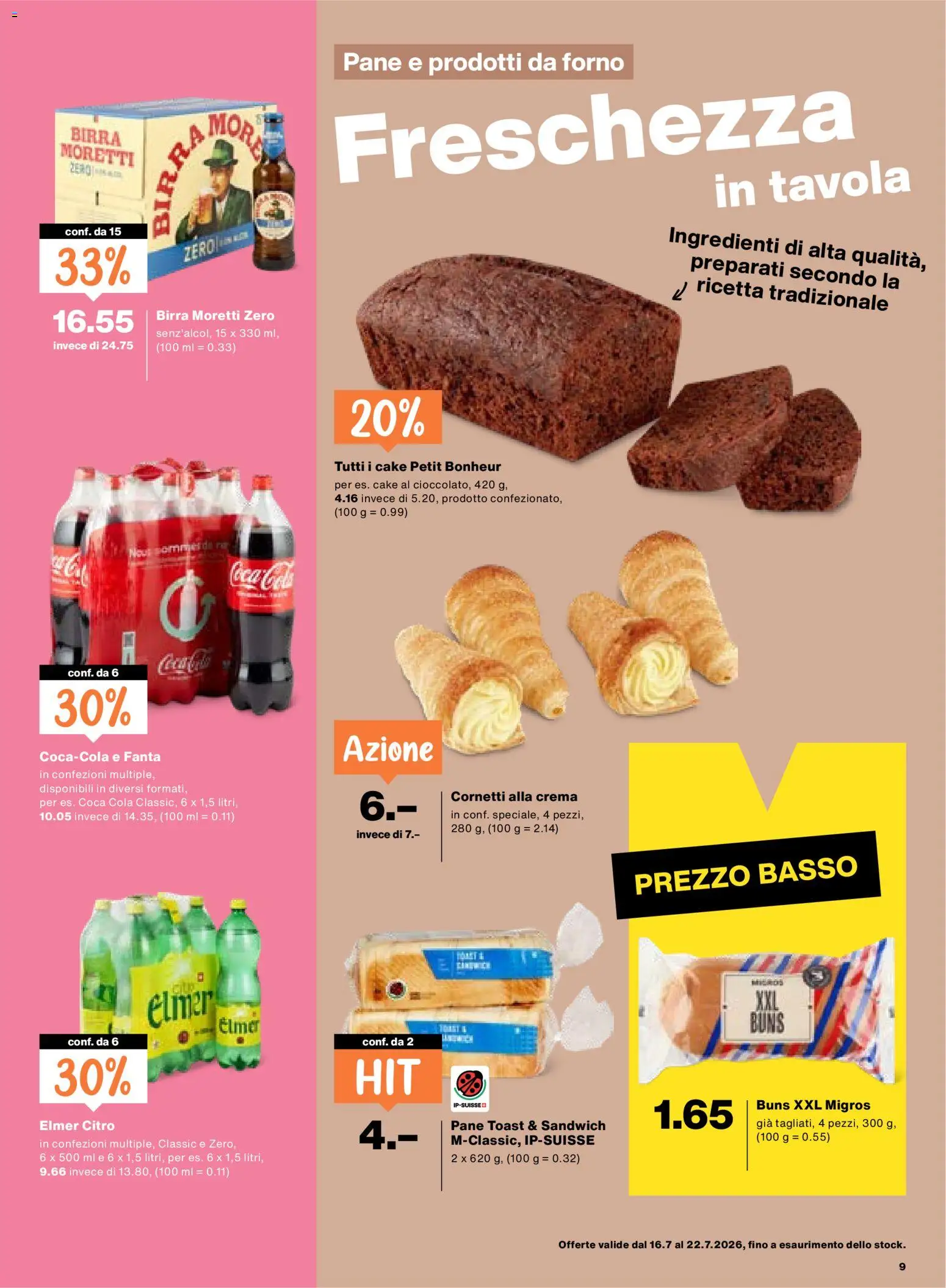 Migros aktionen IT – gültig ab 16.07.2026 | Seite: 9 | Produkte: Coca Cola, Fanta, Pane