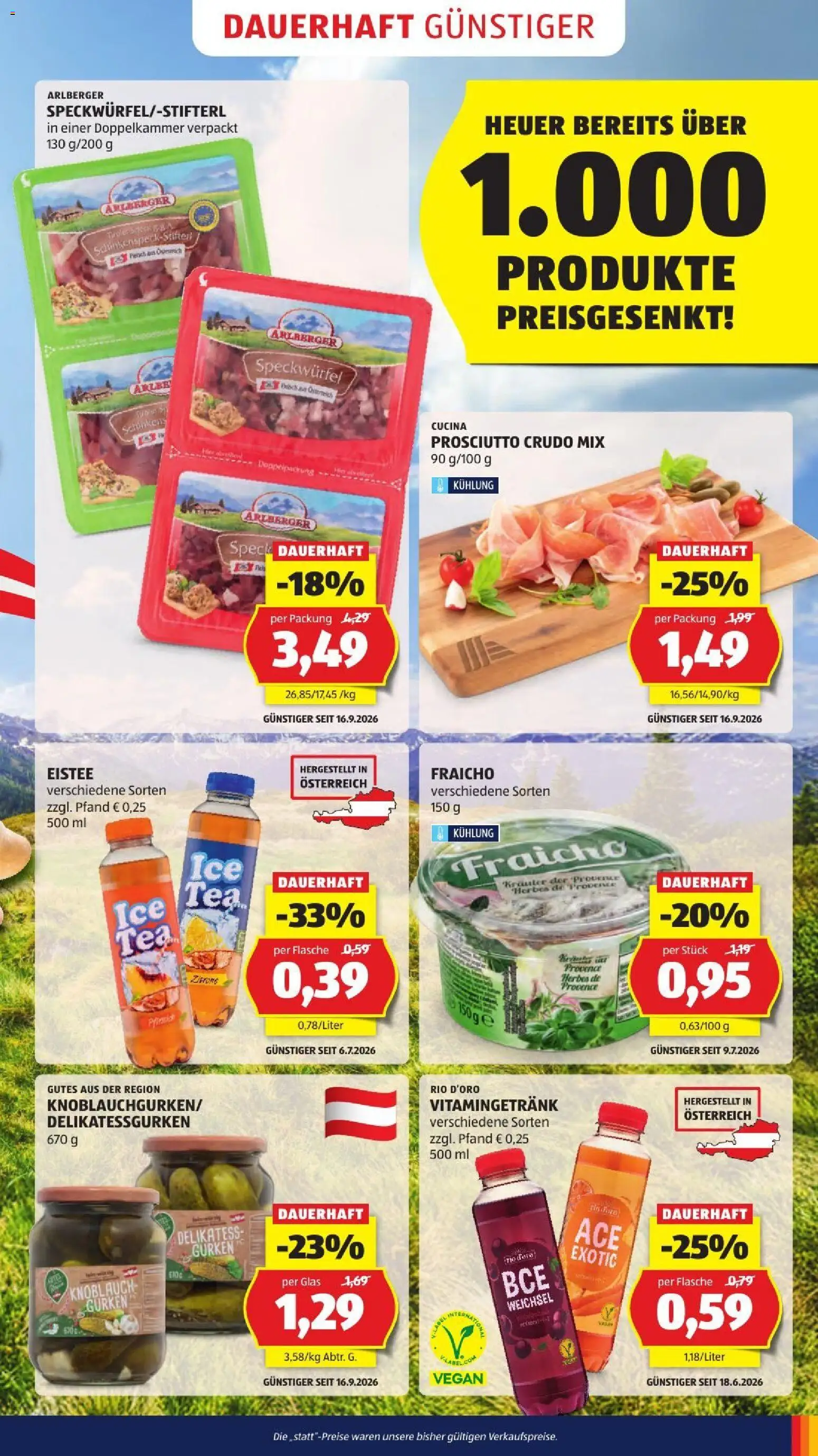 Hofer AT akciós ujság - amely érvényes a következő dátumtól: 2026.10.02. | Oldal: 7 | Termékek: Prosciutto crudo, Vegán, Prosciutto