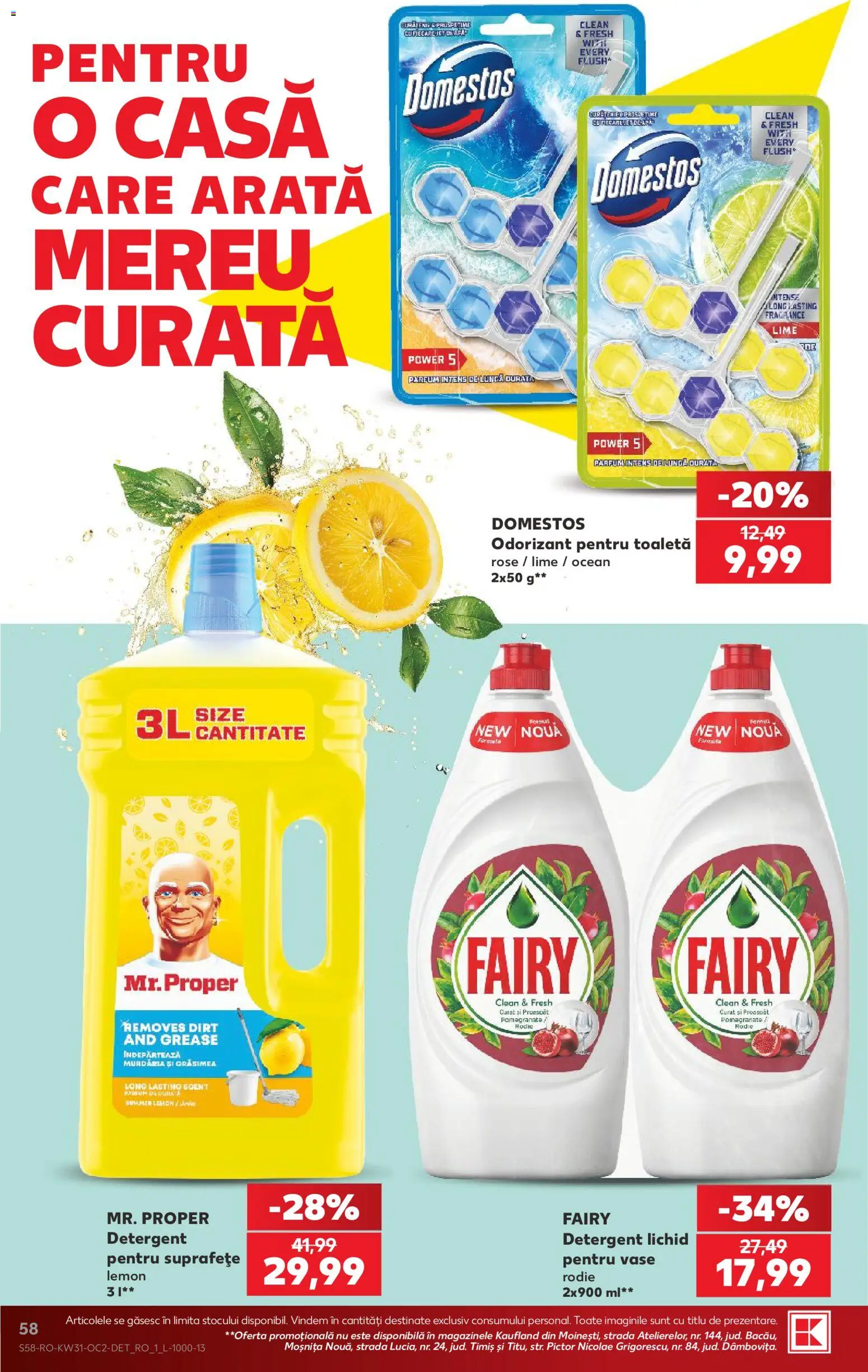 Noul catalog Kaufland – valabil de la 29.07.2026 | Pagină: 58 | Produse: Lime, Pomelo, Toaletă, Detergent