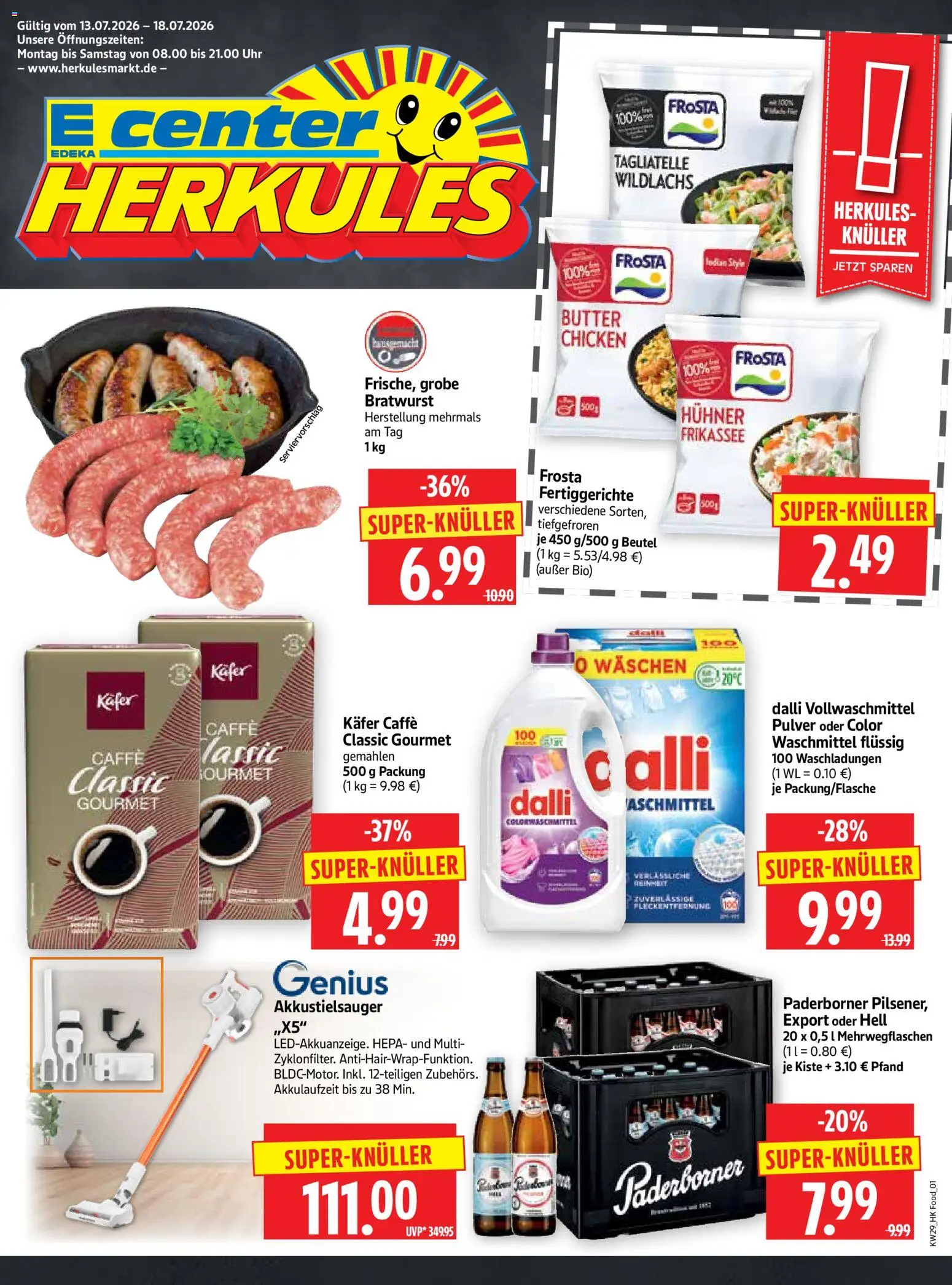 HERKULES Prospekt – gültig ab 13.07.2026 | Seite: 1 | Produkte: Butter, Frosta, Waschmittel, Uhr