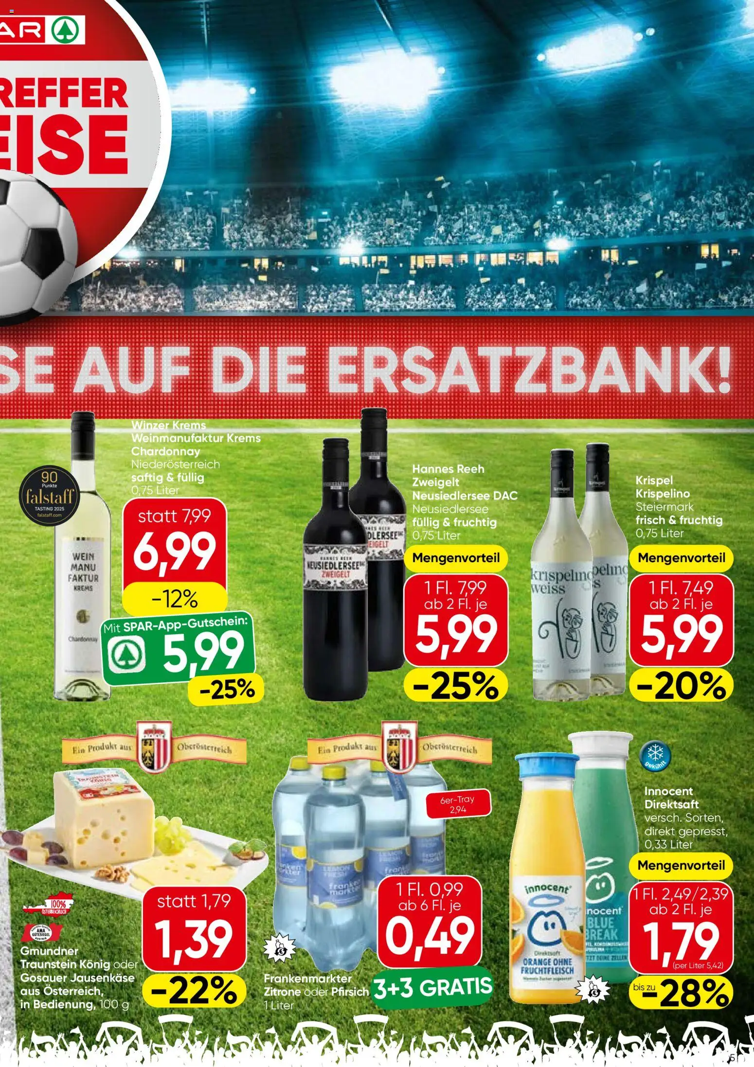 Spar Flugblatt - Oberösterreich gültig ab 01.07.2026 | Seite: 5 | Produkte: Zitrone, Pfirsich, Wein