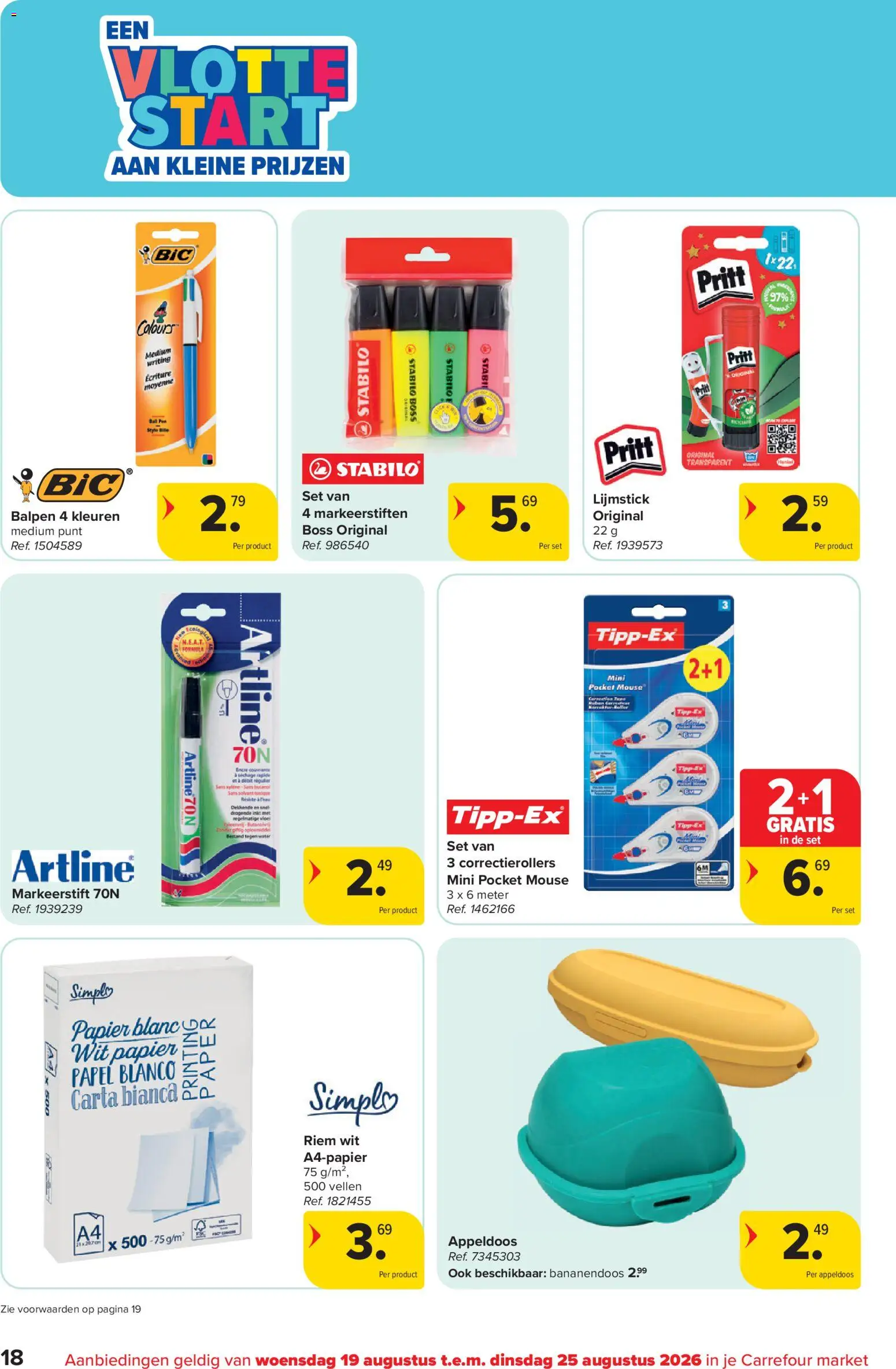 {H1} | Pagina: 18 | Producten: Printer, Markeerstiften, Tape, Pen