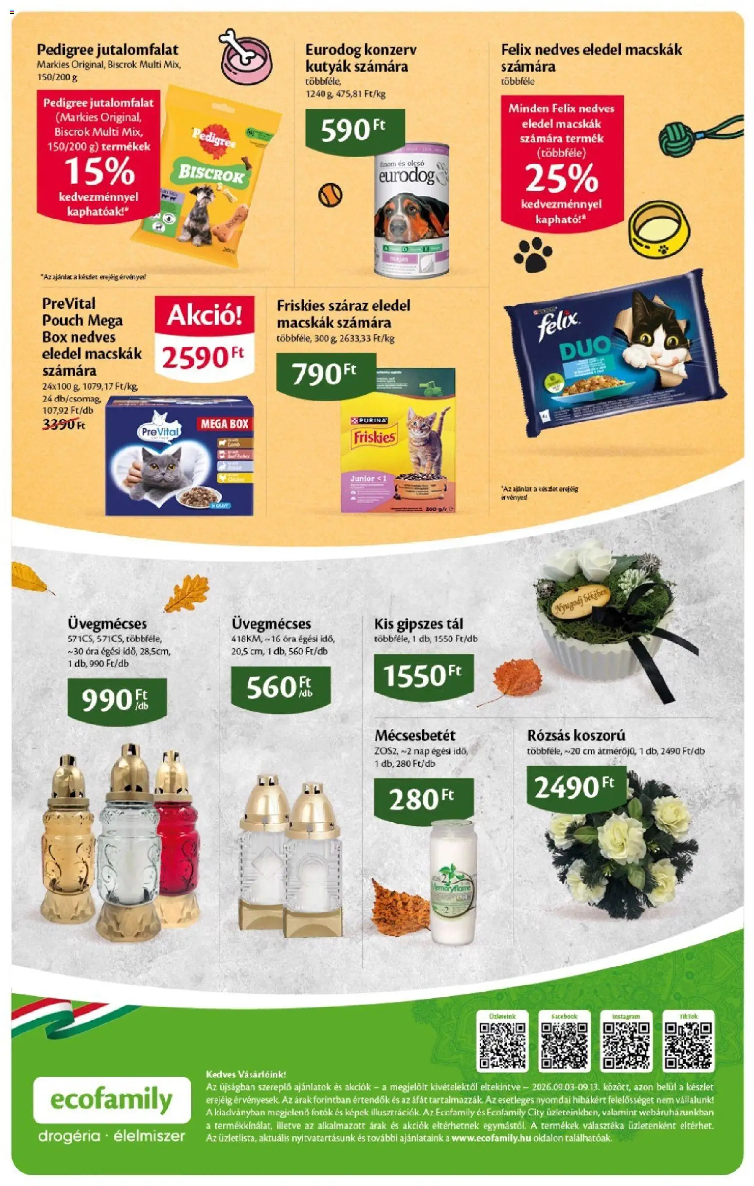 Ecofamily akciós ujság - amely érvényes a következő dátumtól: 2026.09.03. | Oldal: 16 | Termékek: Pedigree, Prevital, Purina, Óra
