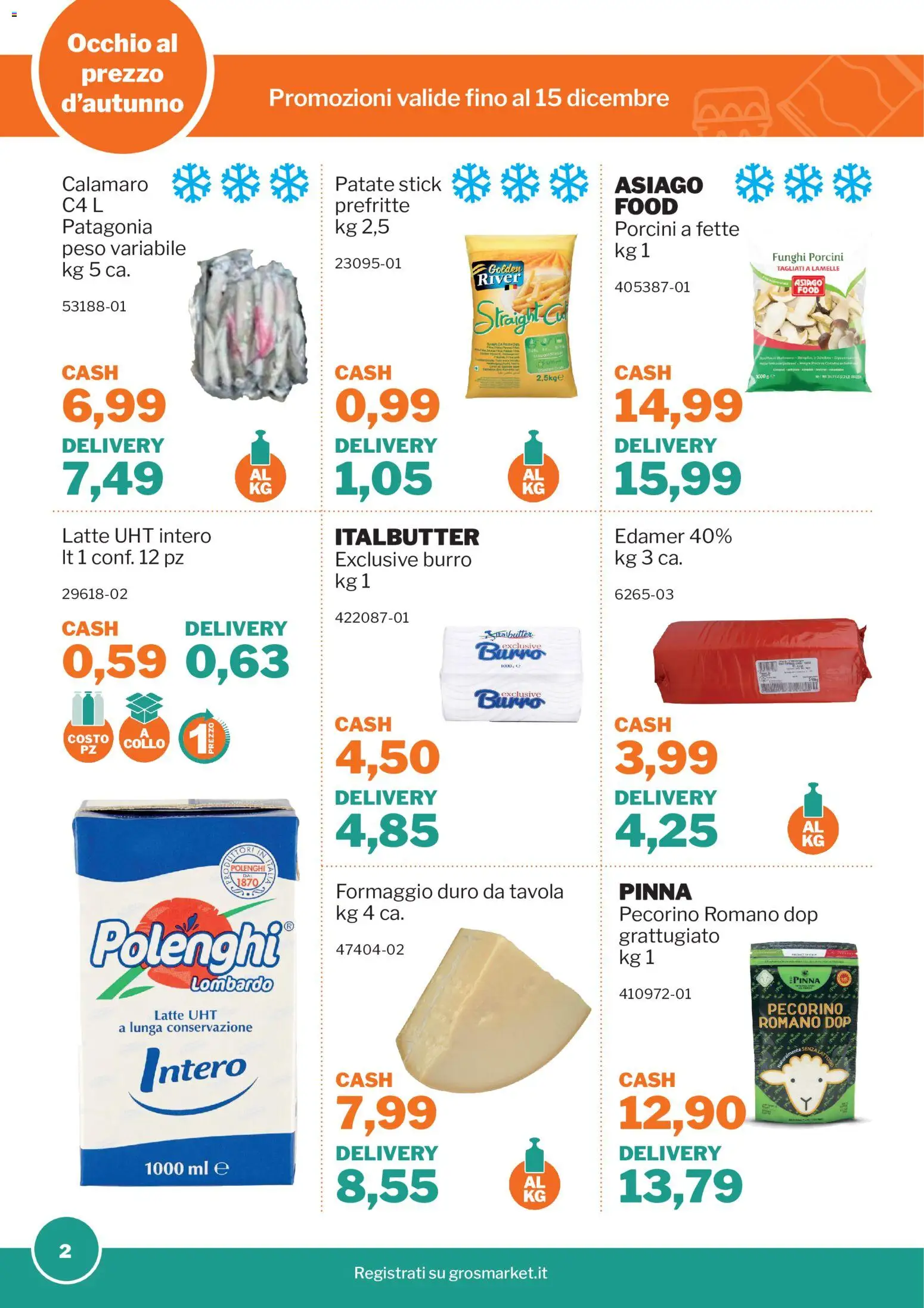 Volantino Sogegross del 20/10/2026 | Pagina: 2 | Prodotti: Patate, Latte, Burro, Pecorino