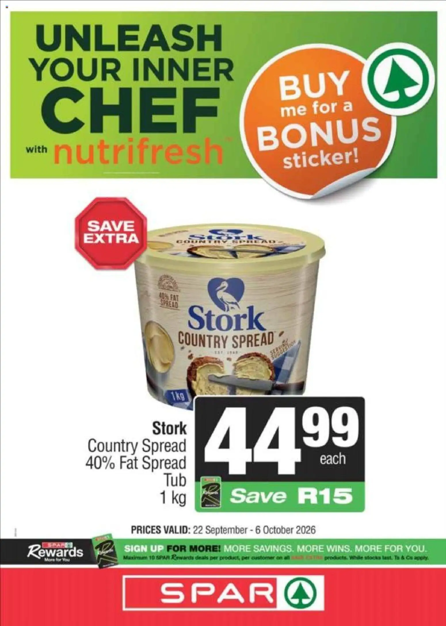 New Spar catalogue – valid from 22/09/2026 | Page: 4 | Products: Spread, Fat spread