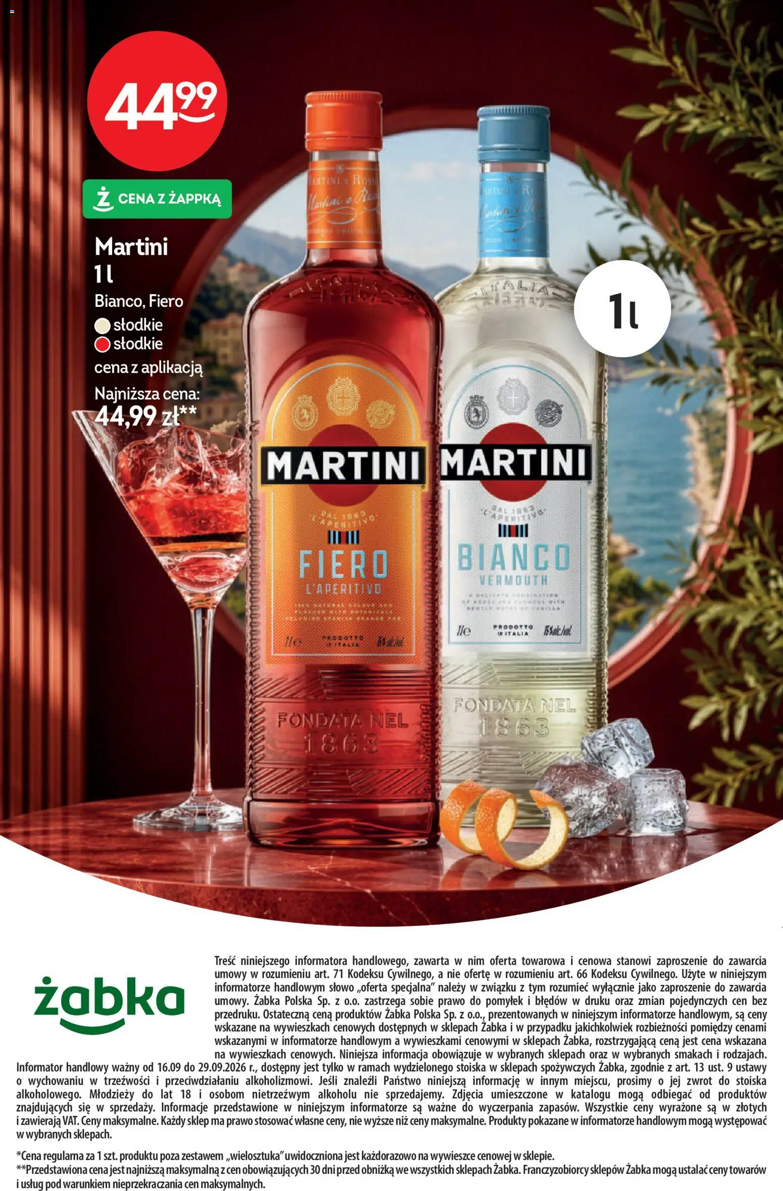 Żabka gazetka - Katalog win od 16.09.2026 | Strona: 22 | Produkty: Martini, Vermouth