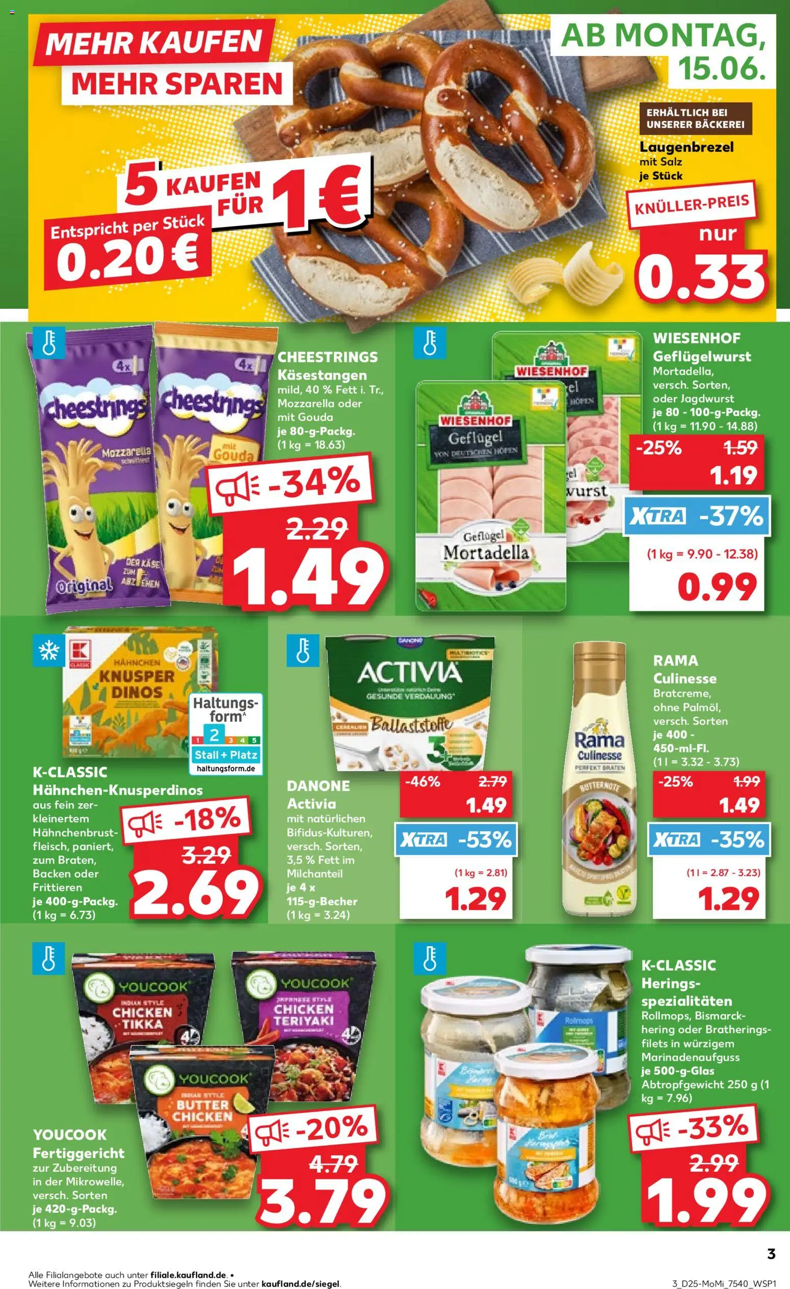 Kaufland Prospekt Jena – gültig ab 15.06.2026 | Seite: 3 | Produkte: Activia, Youcook, Danone activia, Hahnchenbrust