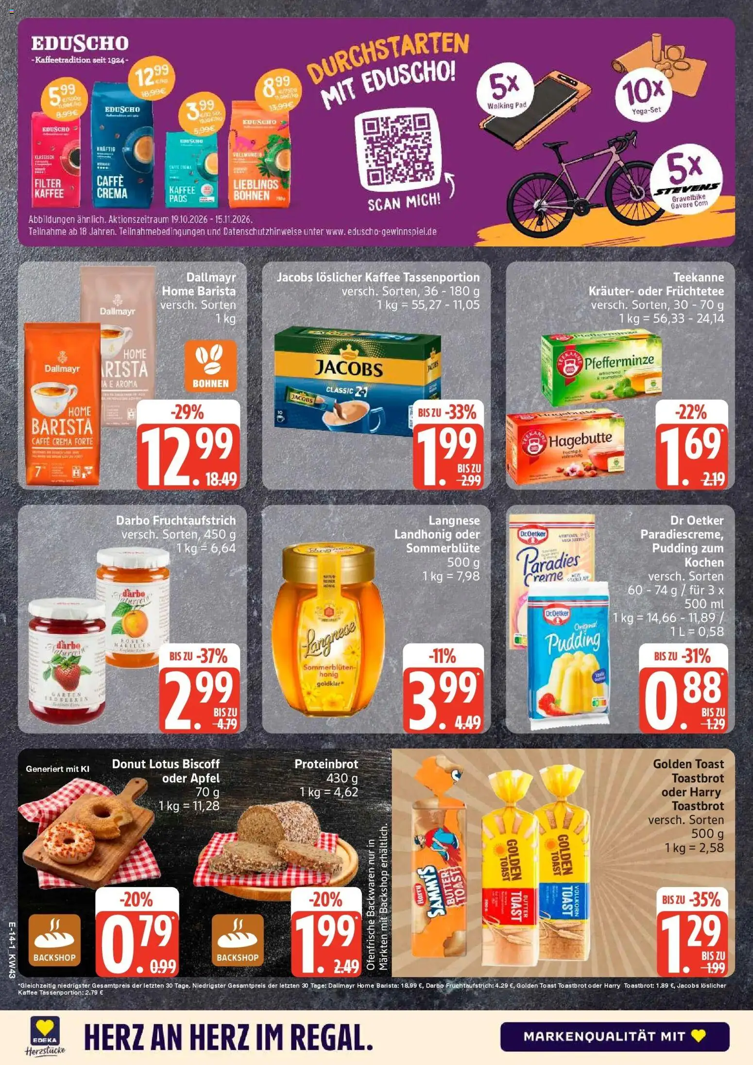 Edeka Prospekt Hamburg (ab 19.10.2026) » Angebote Online | Seite: 18 | Produkte: Kaffee, Toastbrot, Äpfel, Ofenfrische
