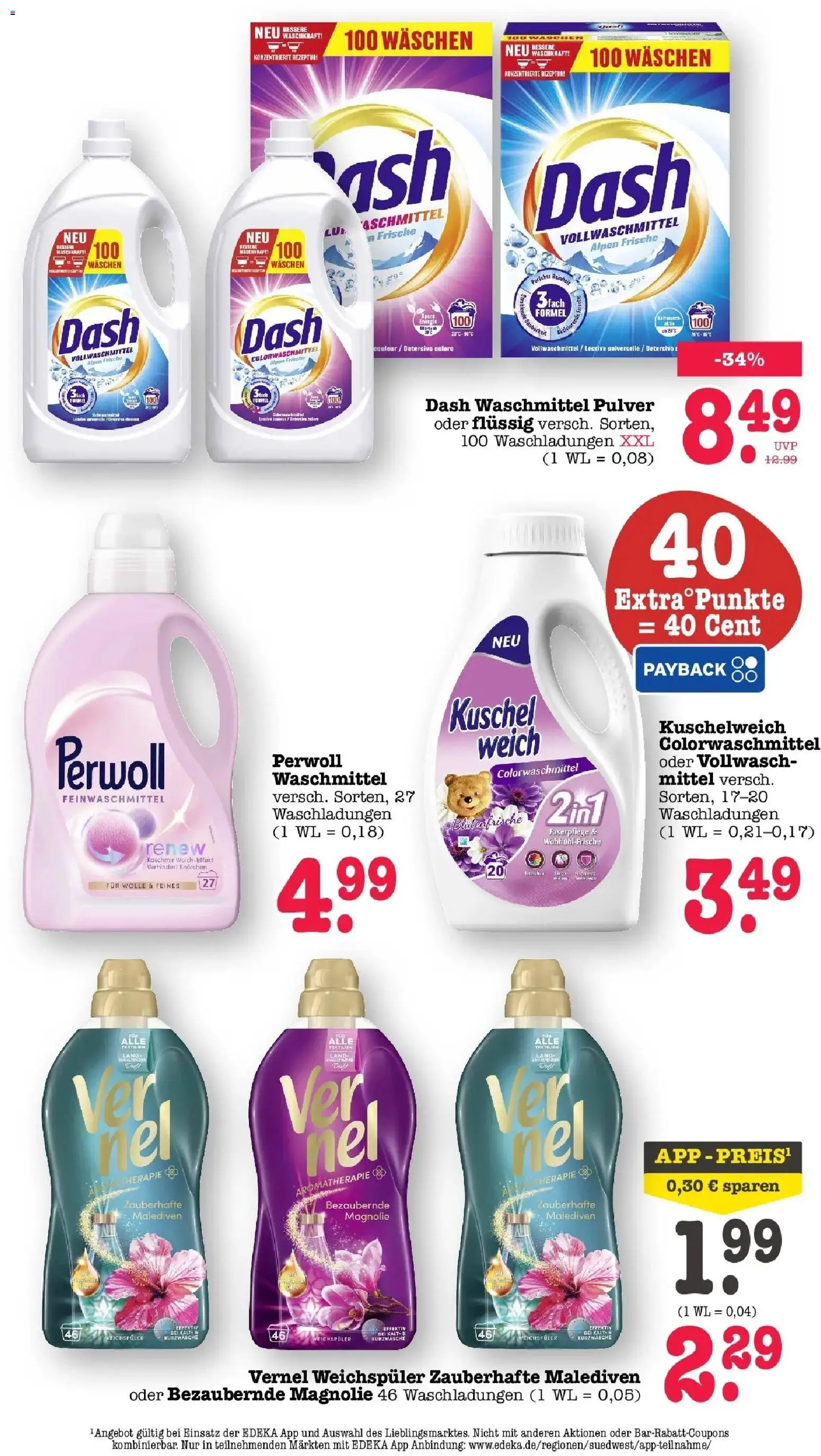Edeka Prospekt Frankfurt Am Main (ab 19.10.2026) » Angebote Online | Seite: 62 | Produkte: Kuschelweich, Perwoll, Waschmittel, Vernel