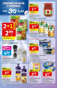 Pogląd oferty "Auchan gazetka - 30 Lat Hipermarket" - ważna od 14.05.2026 | Strona: 34 | Produkty: Czosnek, Carbonara, Kukurydza, Tuńczyk