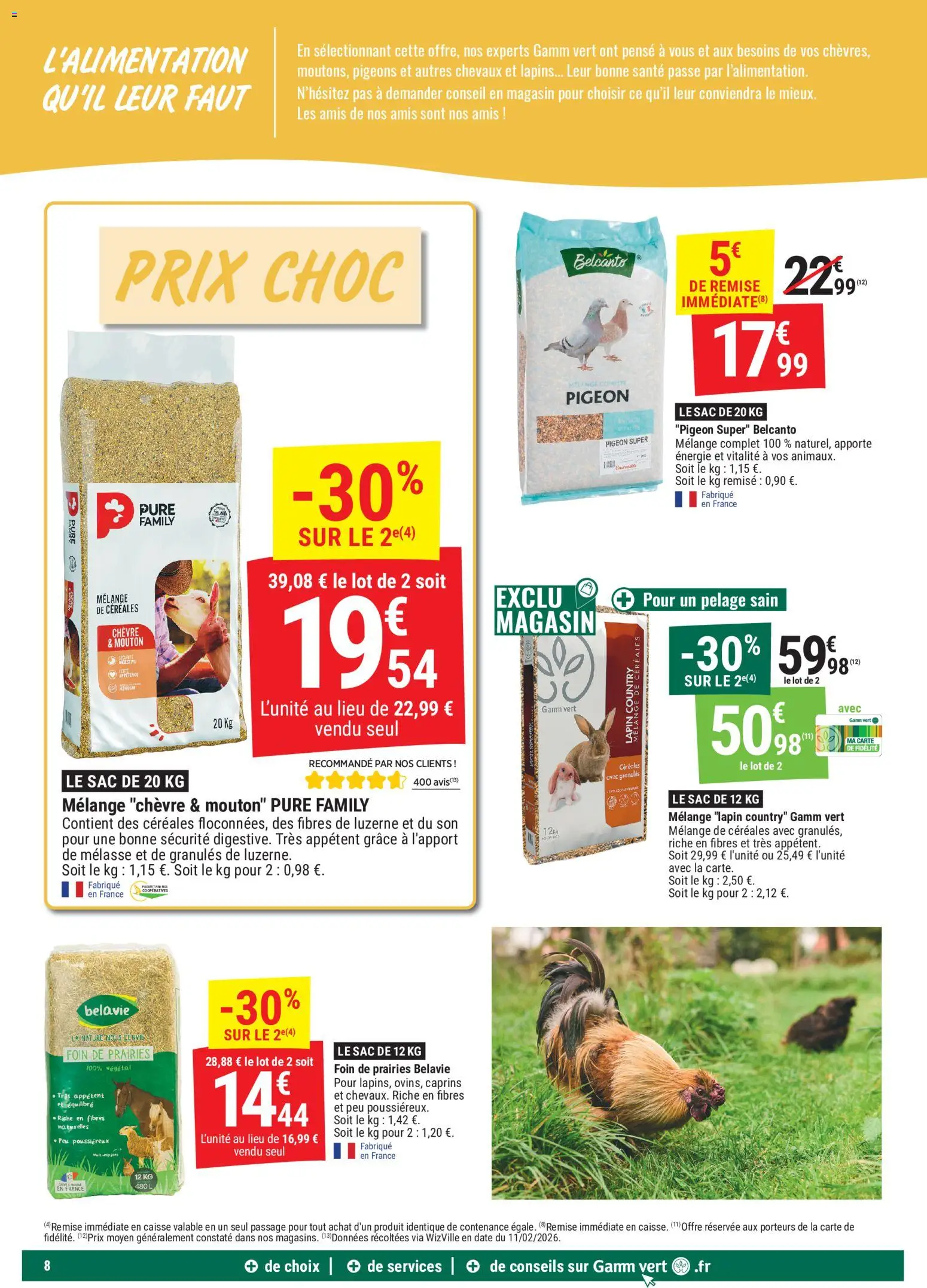 {H1} | Page: 8 | Produits: Sac, Lapin, Luzerne, Céréales