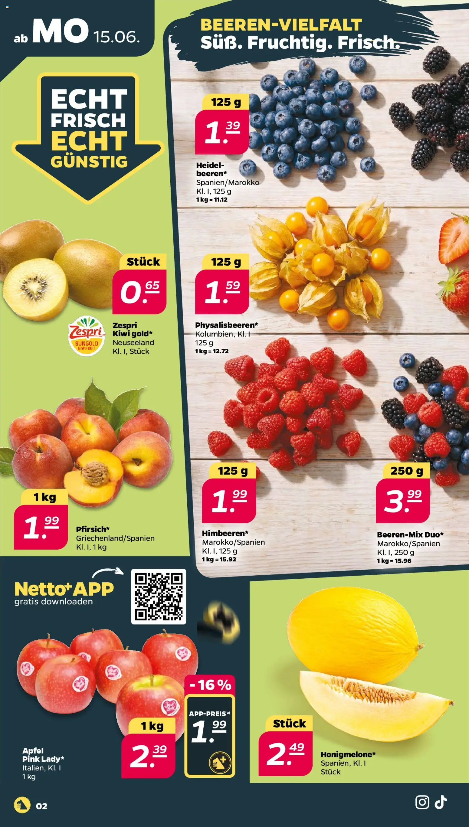 Netto Prospekt – gültig ab 15.06.2026 | Seite: 2 | Produkte: Äpfel, Kiwi