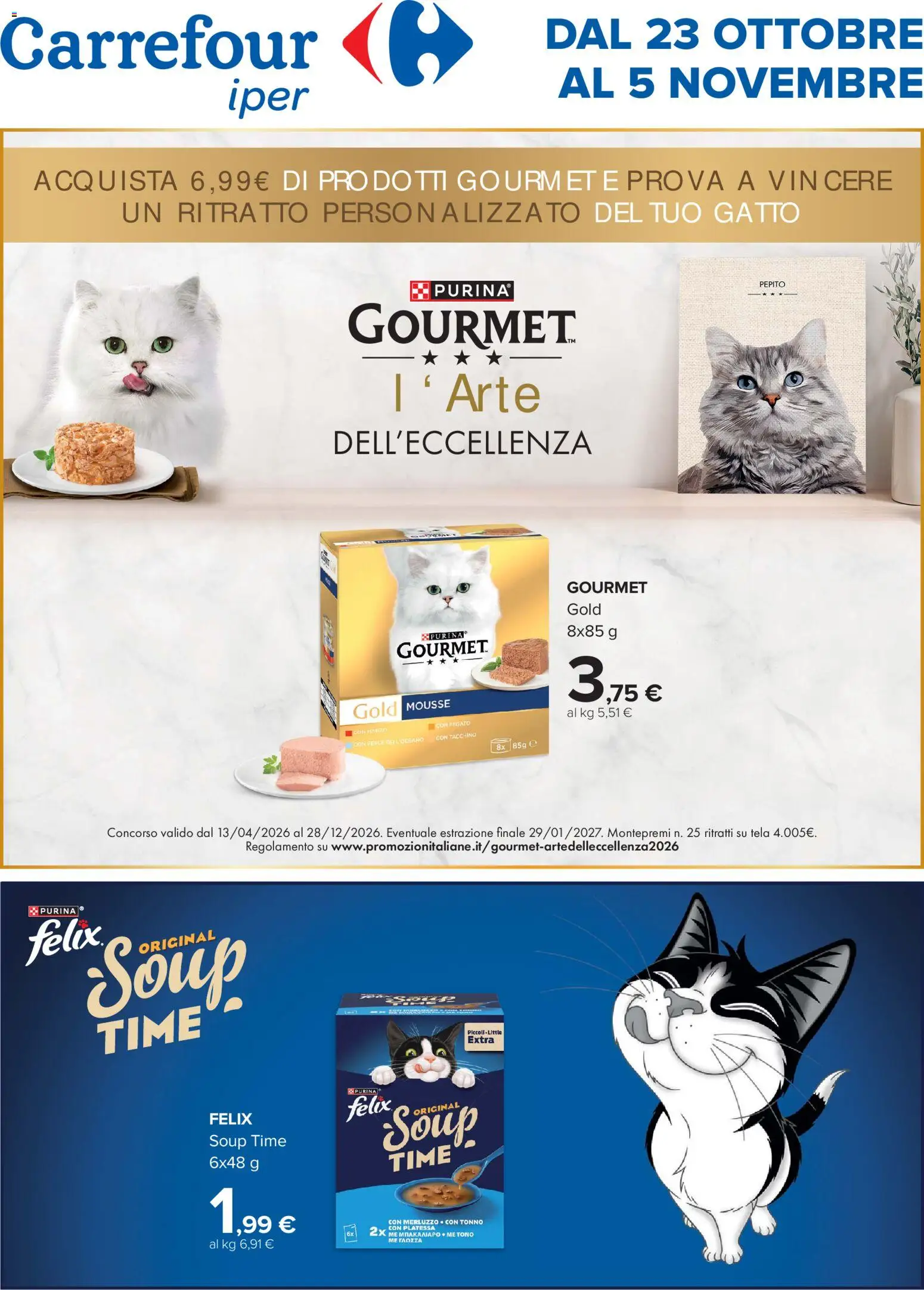 Volantino Carrefour del 23/10/2026 | Pagina: 1 | Prodotti: Tacchino, Tonno, Fegato