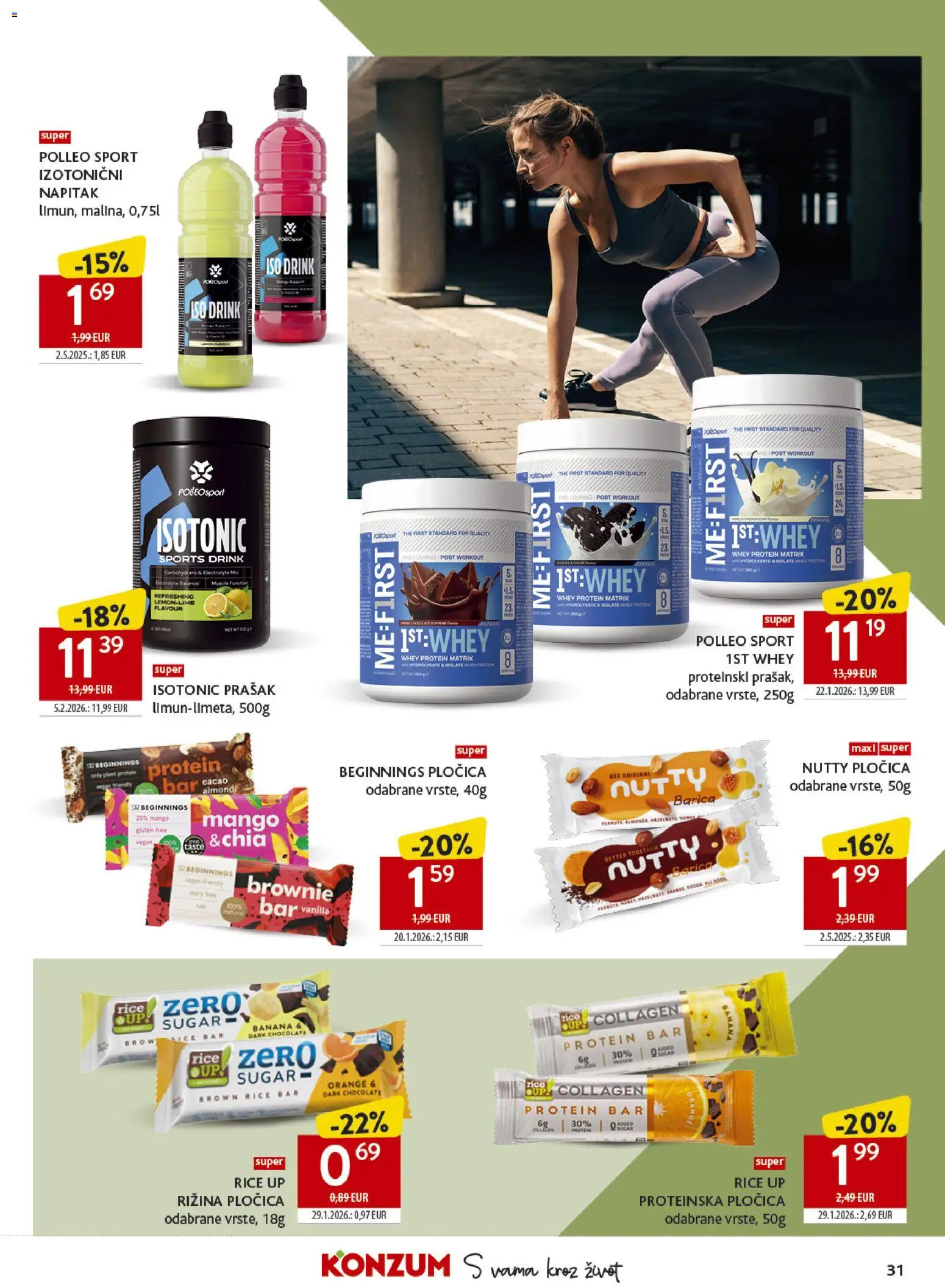 Konzum HR akciós ujság - amely érvényes a következő dátumtól: 17.06.2026 | Oldal: 31 | Termékek: Protein bar, Protein, Vegán, Mangó