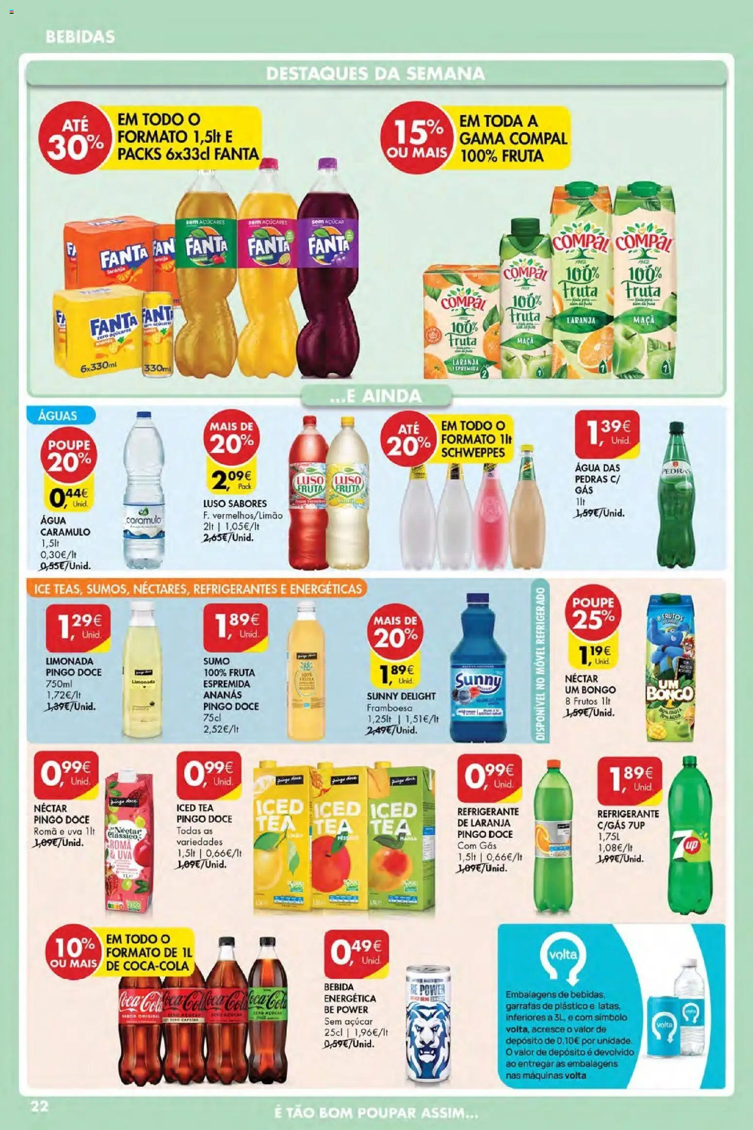 Pingo Doce Poupe Esta Semana Açores │ válido de 30.04.2026 | Página: 22 | Produtos: Fanta, Maça, Sumo, Açúcar