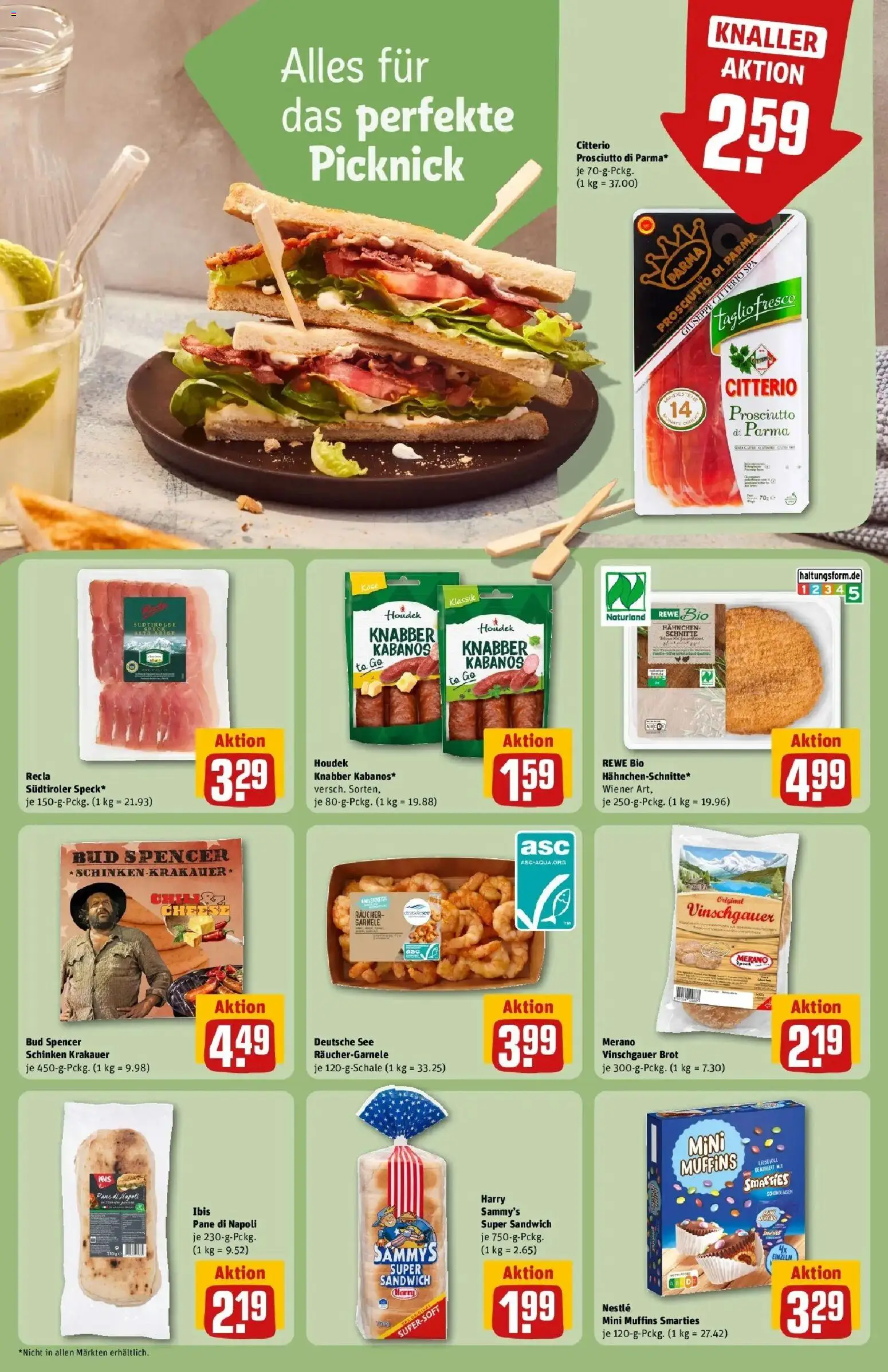 REWE Prospekt ab 03.08.2026 zum Blättern » Angebote | Seite: 16 | Produkte: Hahnchen, Smarties, Pane, Schinken
