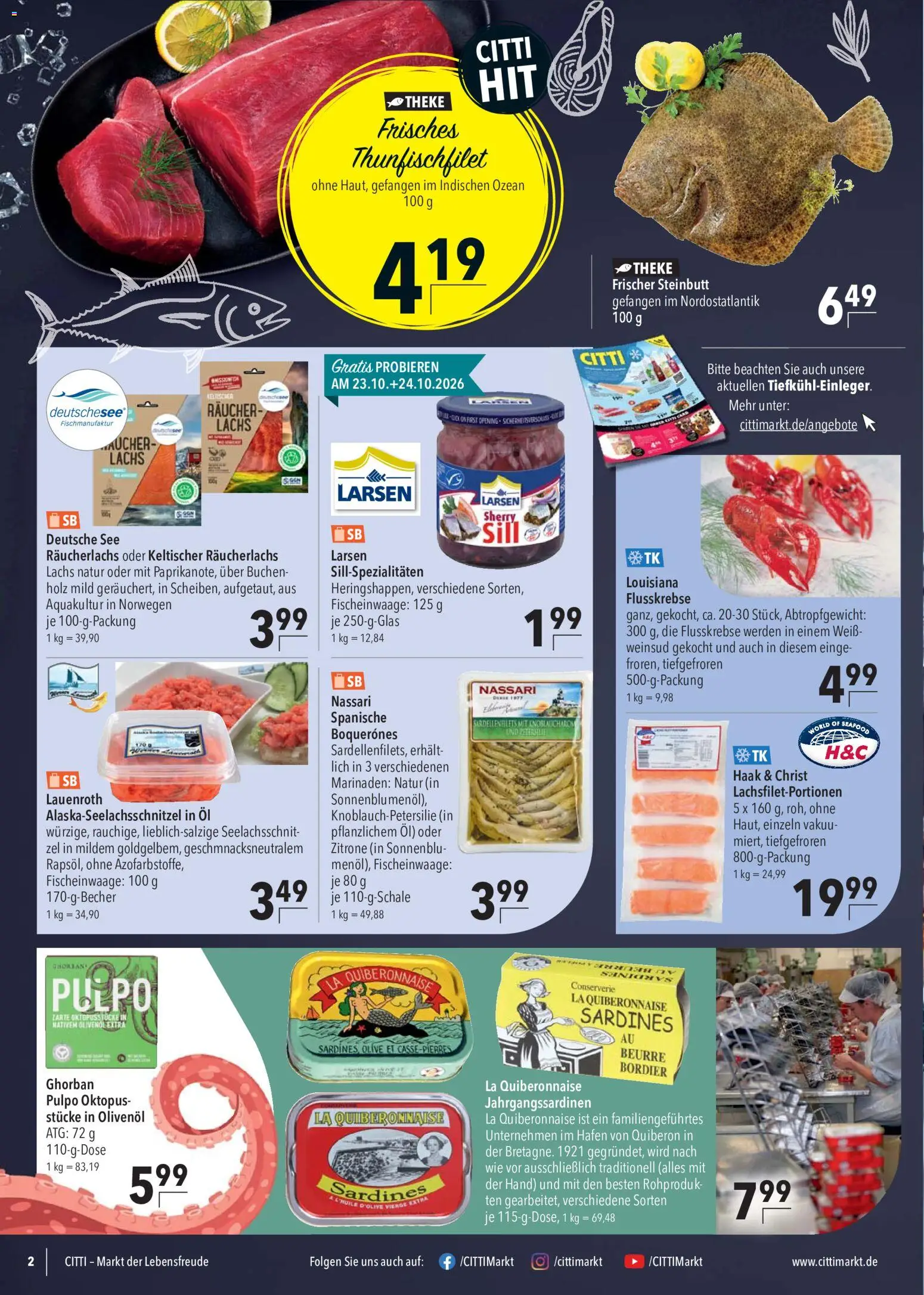 CITTI Markt Prospekt – gültig ab 21.10.2026 | Seite: 2 | Produkte: Theke, Olivenol, Lachs, Räucherlachs