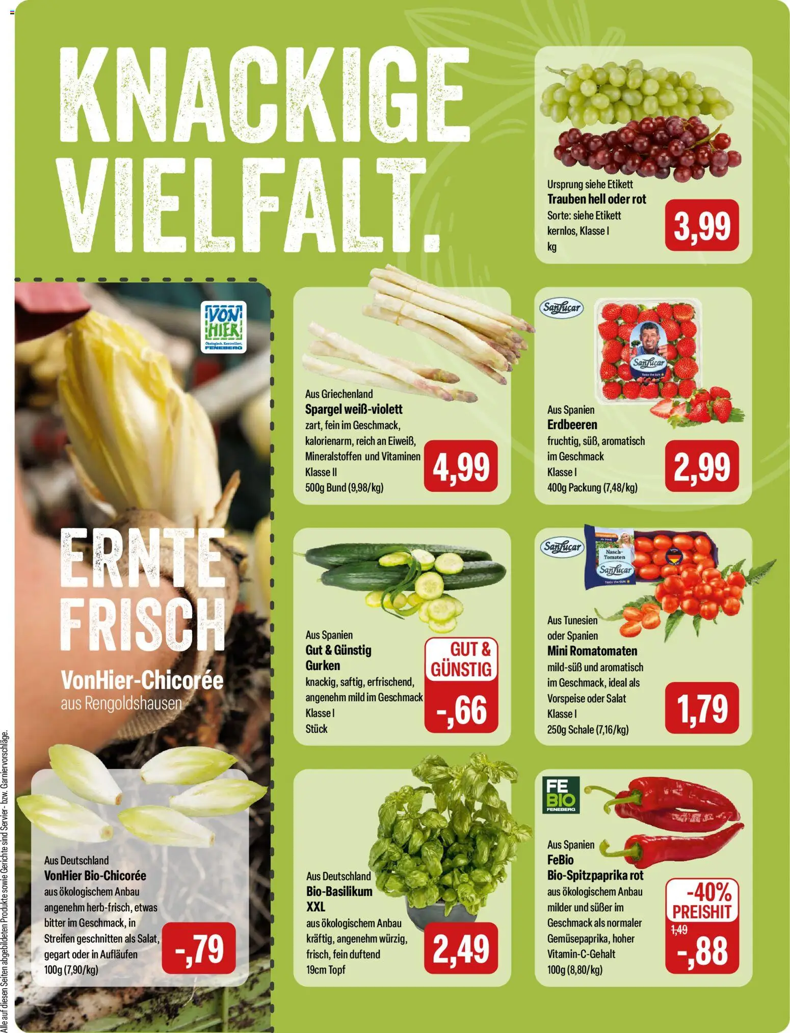 Feneberg Angebote – gültig ab 19.03.2026 | Seite: 5 | Produkte: Trauben, Spargel, Erdbeeren, Gurken