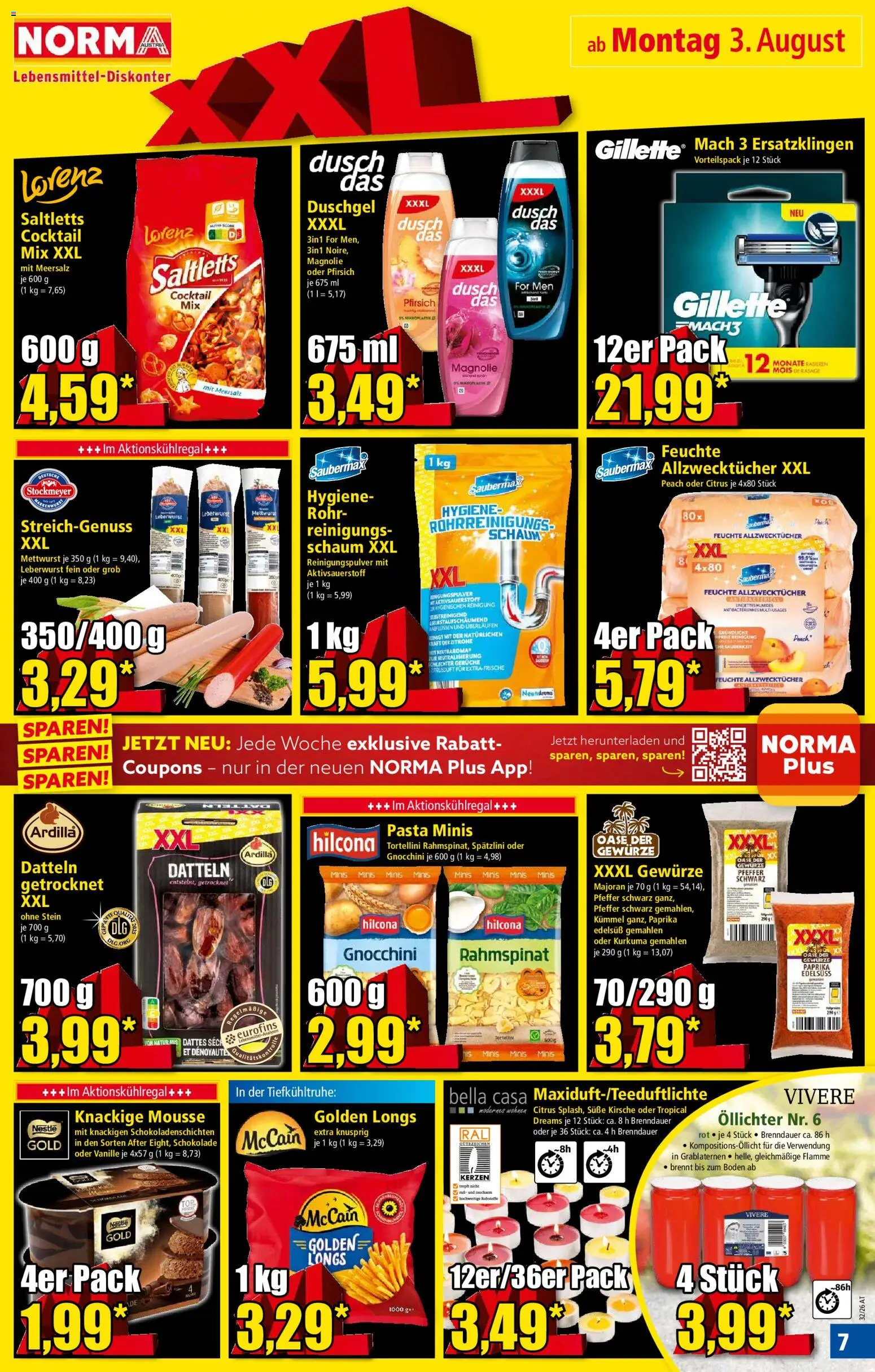 Norma Flugblatt gültig ab 03.08.2026 | Seite: 7 | Produkte: Pfeffer, Pfirsich, Vanille, Kerzen