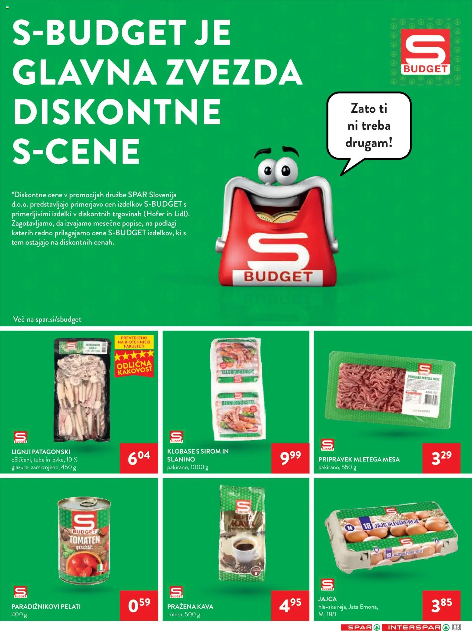 Novi Spar katalog ponudbe – veljaven od 27.07.2026 | Stran: 10 | Izdelki: Lignji, Jajca, Kava, Klobase