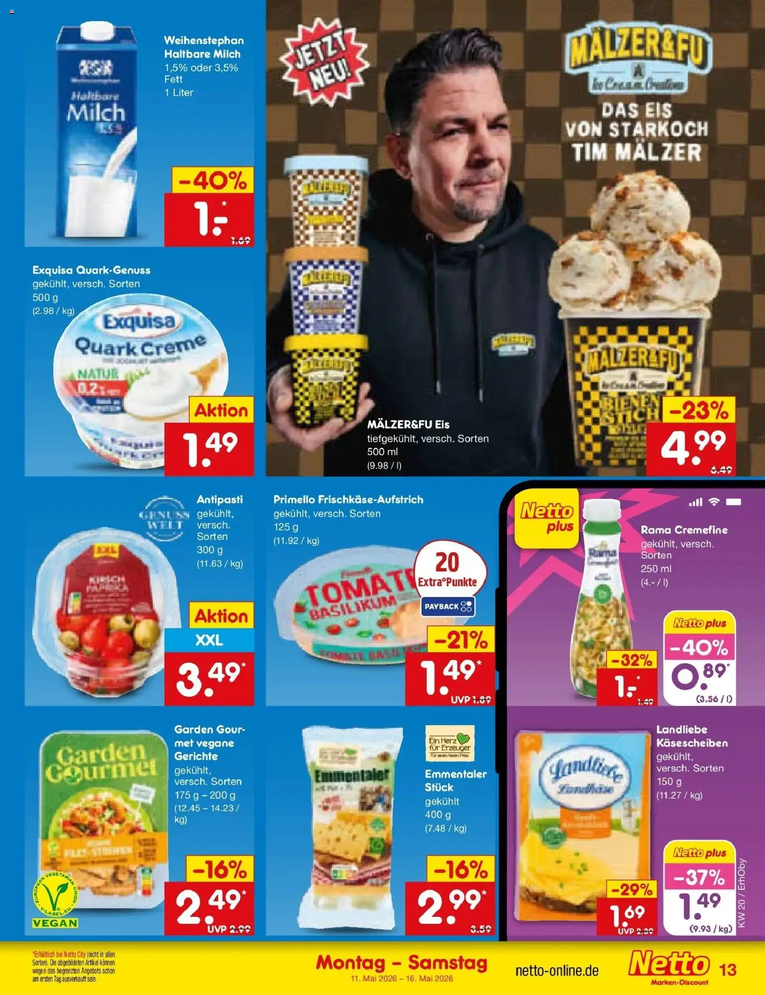 Netto Marken-Discount Prospekt Velden	 – gültig ab 10.05.2026 | Seite: 14 | Produkte: Milch, Creme, Exquisa, Eis