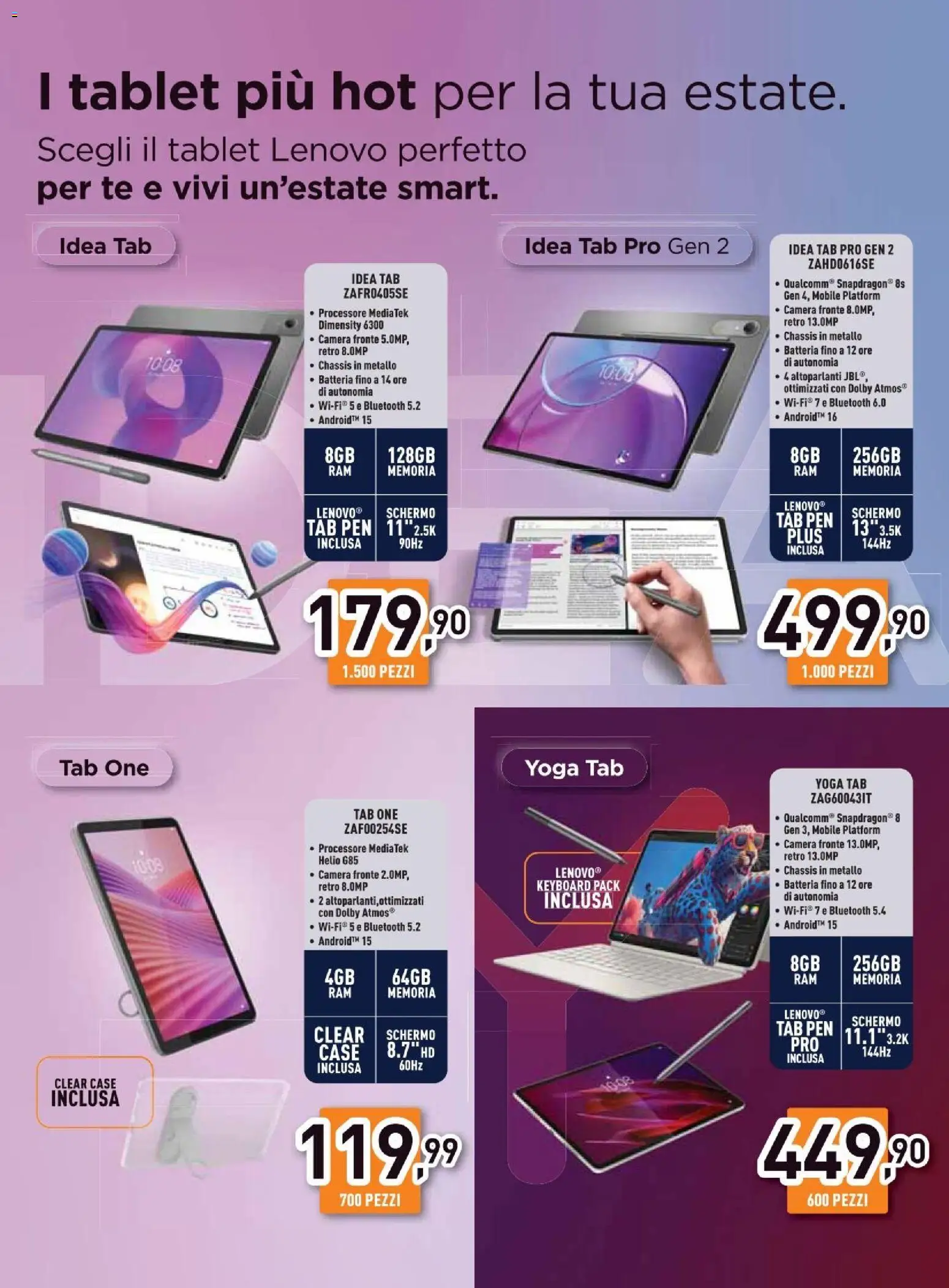 Volantino Unieuro del 11.06.2026 | Pagina: 13 | Prodotti: Schermo, Mobile, Tè, Tablet