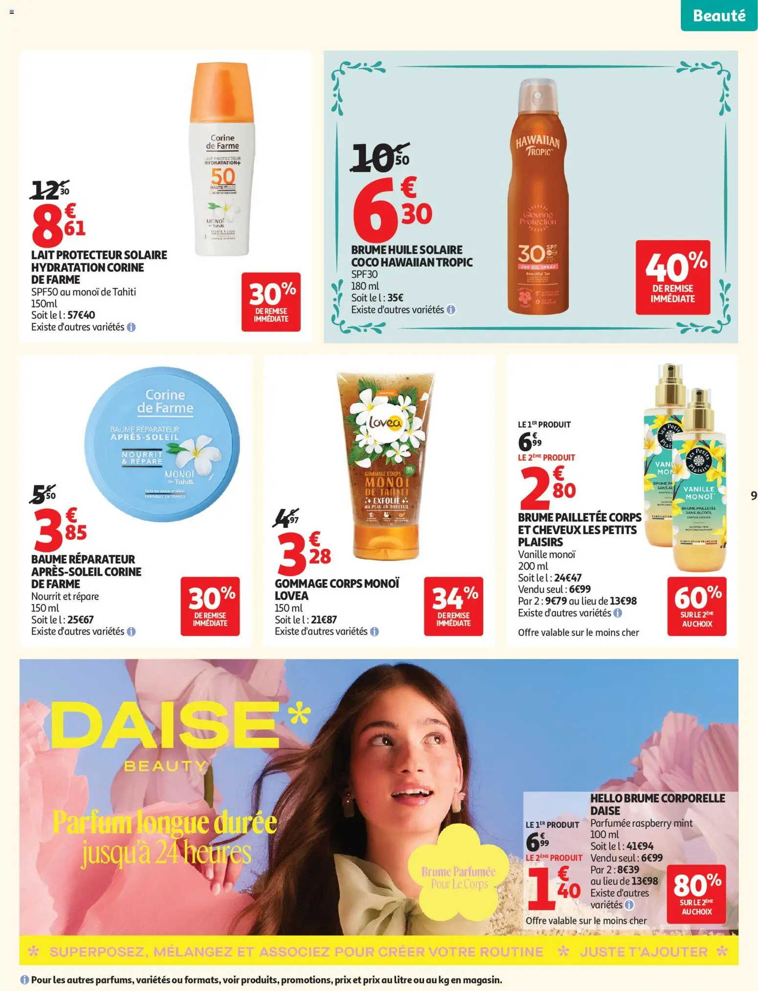 {H1} | Page: 9 | Produits: Alcool, Parfum, Gommage, Lait