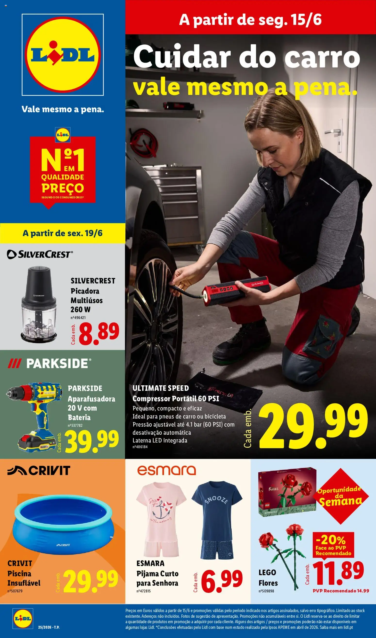Lidl Novidades │ válido de 15.06.2026 | Página: 1 | Produtos: Flores, Lanterna, Bateria, Pá