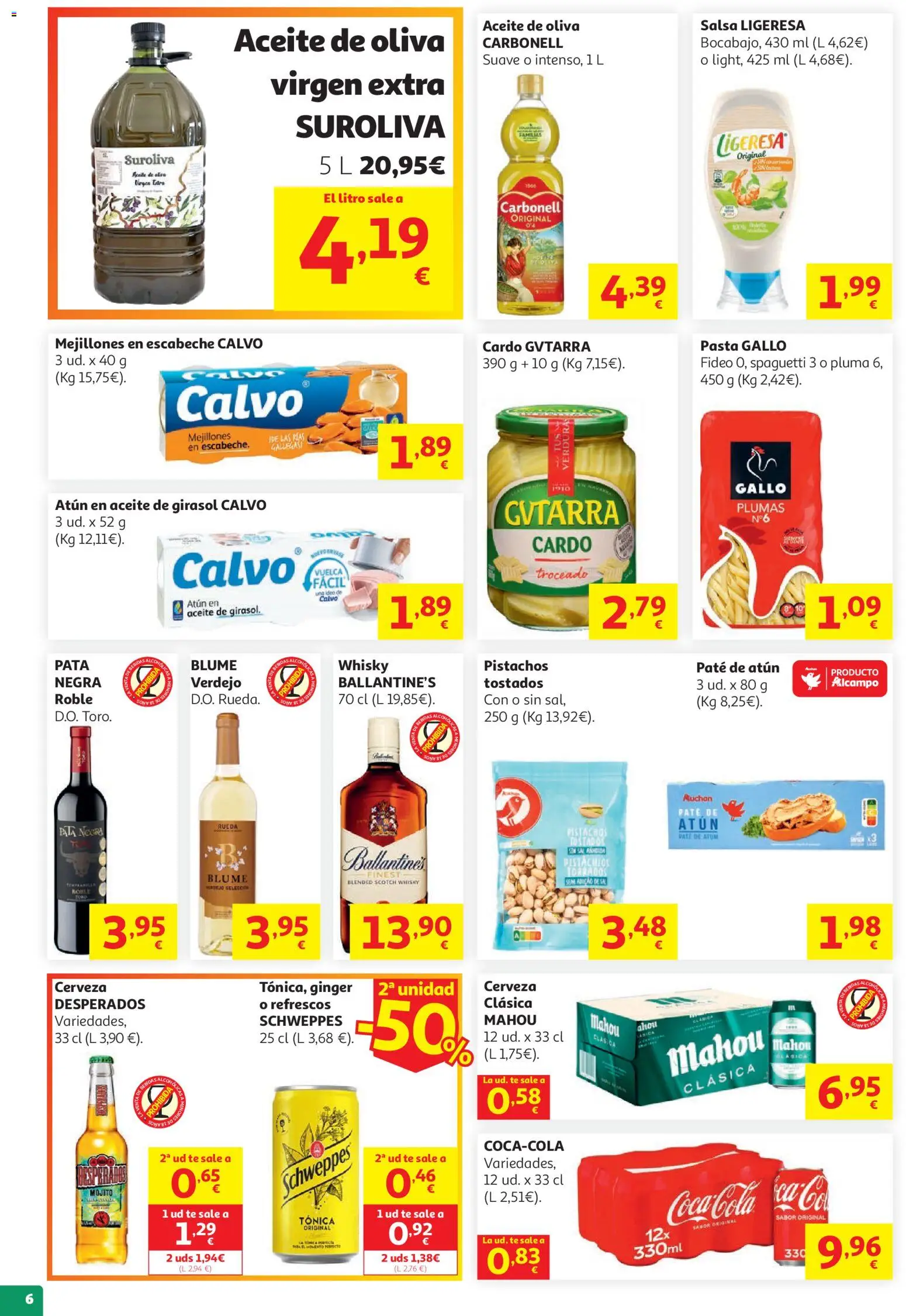 Alcampo Supermercado MAD │ válido desde el 05.05.2026 | Página: 7 | Productos: Cerveza, Paté, Té, Aceite de girasol