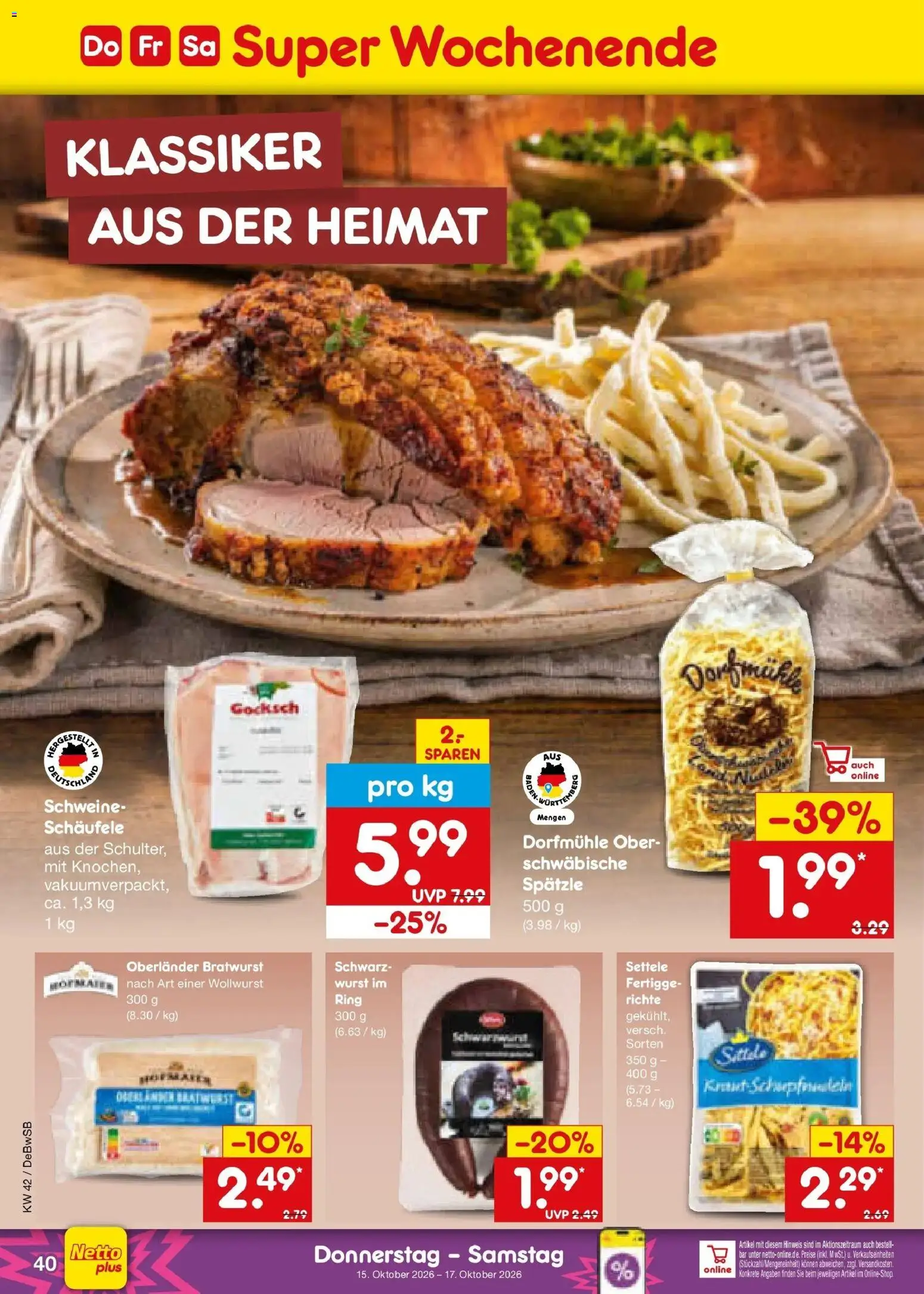 Netto Marken-Discount Prospekt Waiblingen-Bittenfeld (ab 12.10.2026) » Angebote | Seite: 56 | Produkte: Bratwurst, Wurst
