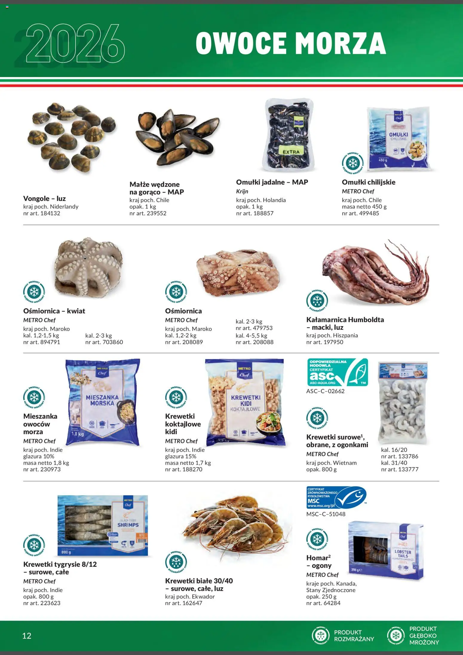 Makro Gazetka - Italia od 01.02.2026 | Strona: 12 | Produkty: Krewetki, Krewetki białe, Krewetki tygrysie, Owoce