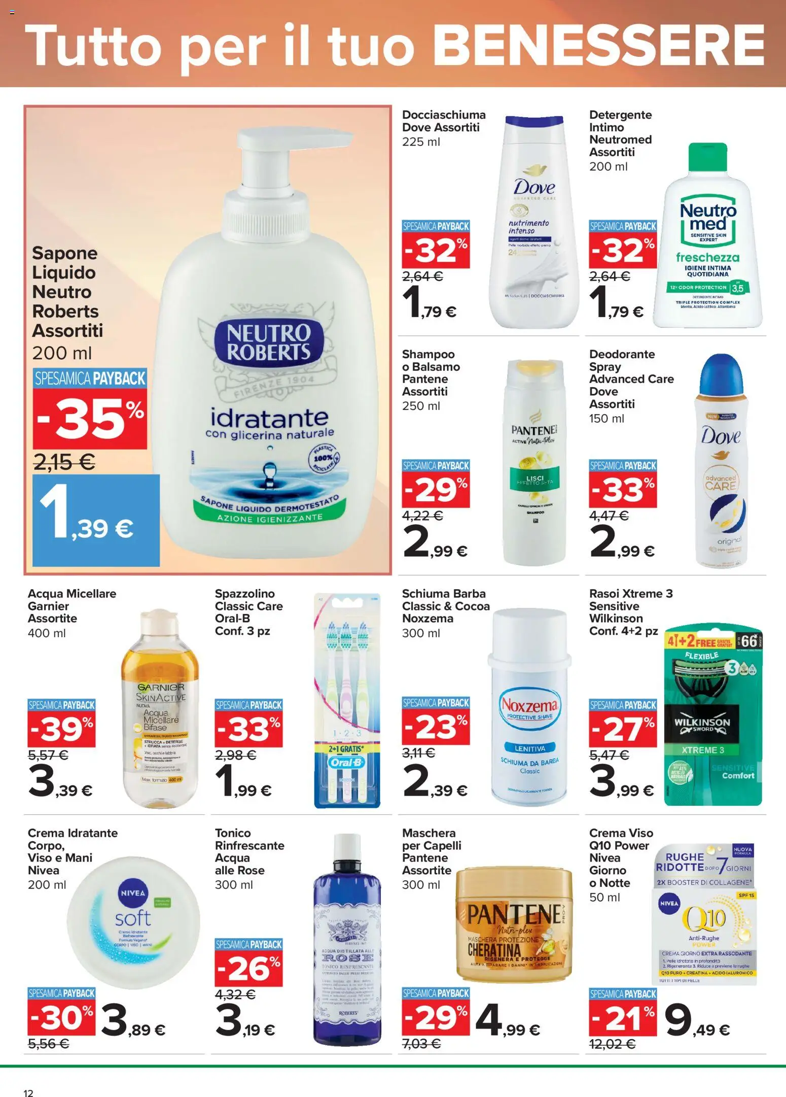 Volantino Carrefour del 18.06.2026 | Pagina: 12 | Prodotti: Sapone, Detergente, Intimo, Acqua