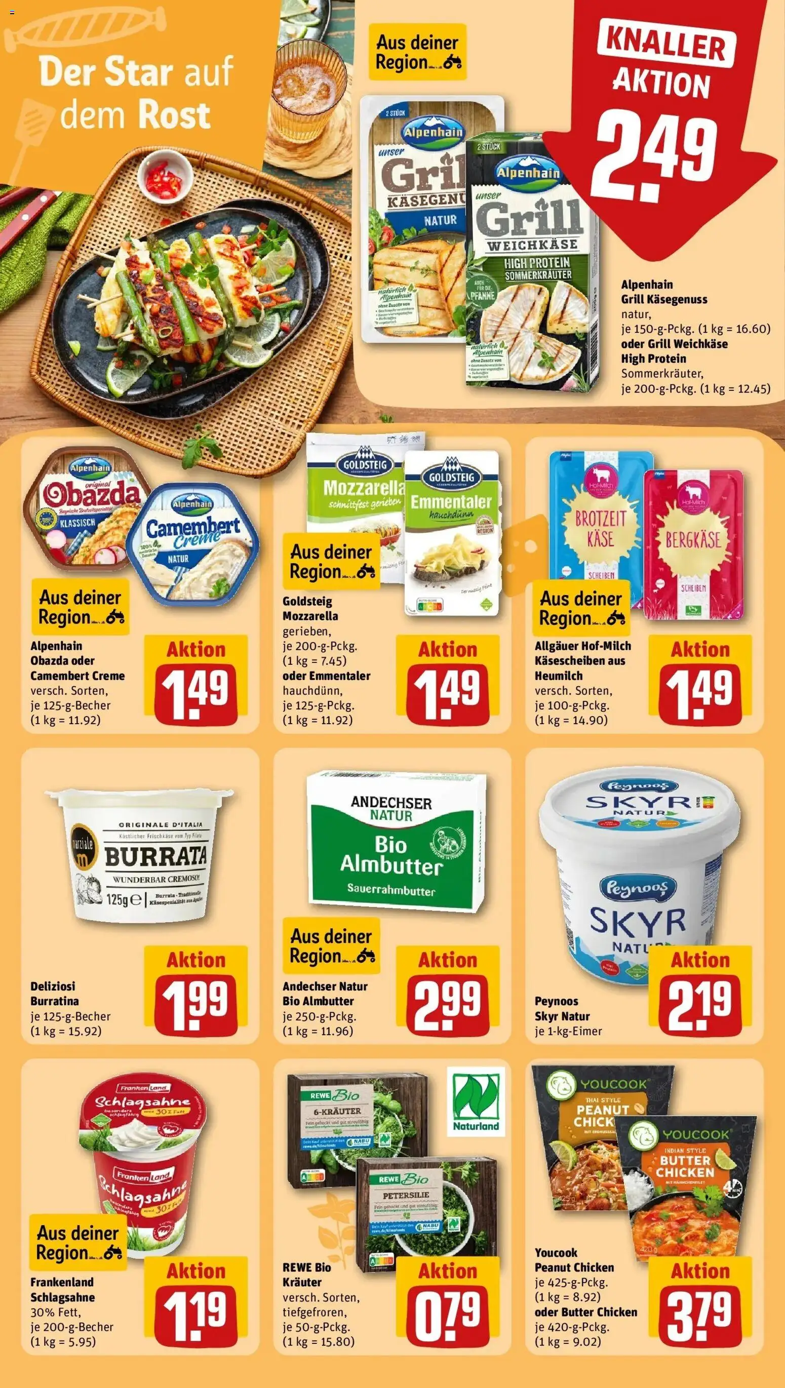 REWE Prospekt ab 17.08.2026 zum Blättern » Angebote | Seite: 19 | Produkte: Grill, Mozzarella, Skyr, Petersilie