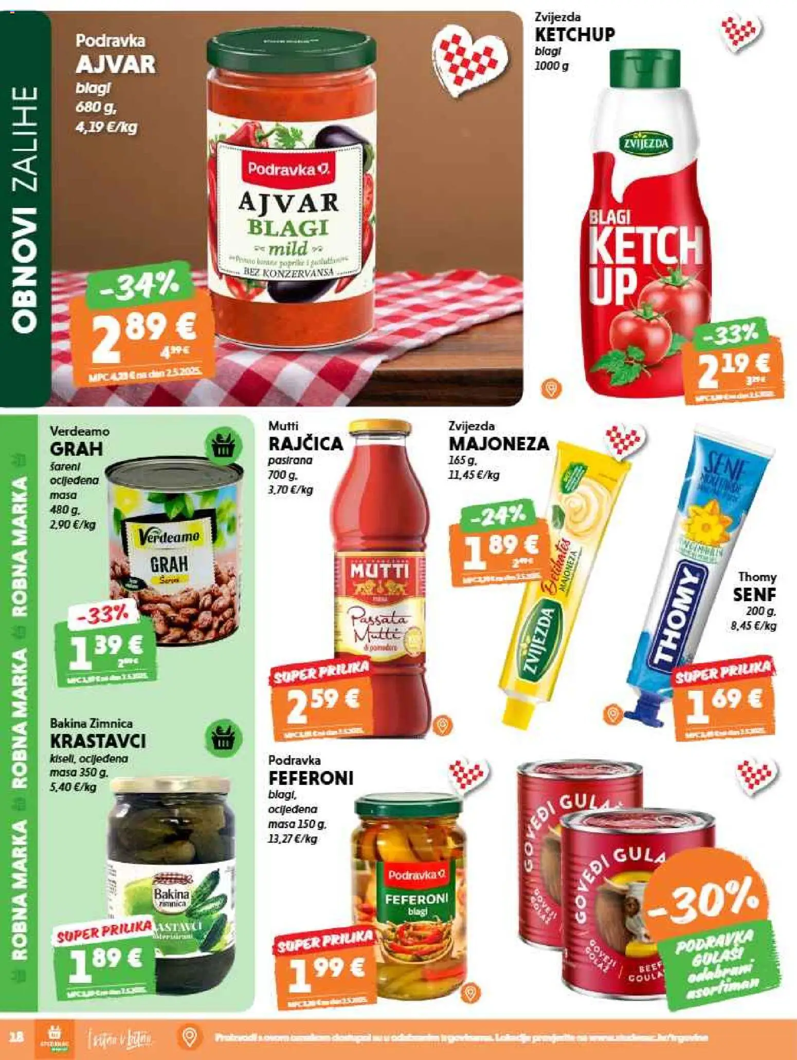 Studenac katalog | vrijedi od 20.05.2026 | Stranica: 18 | Proizvodi: Grah, Podravka, Senf, Feferoni