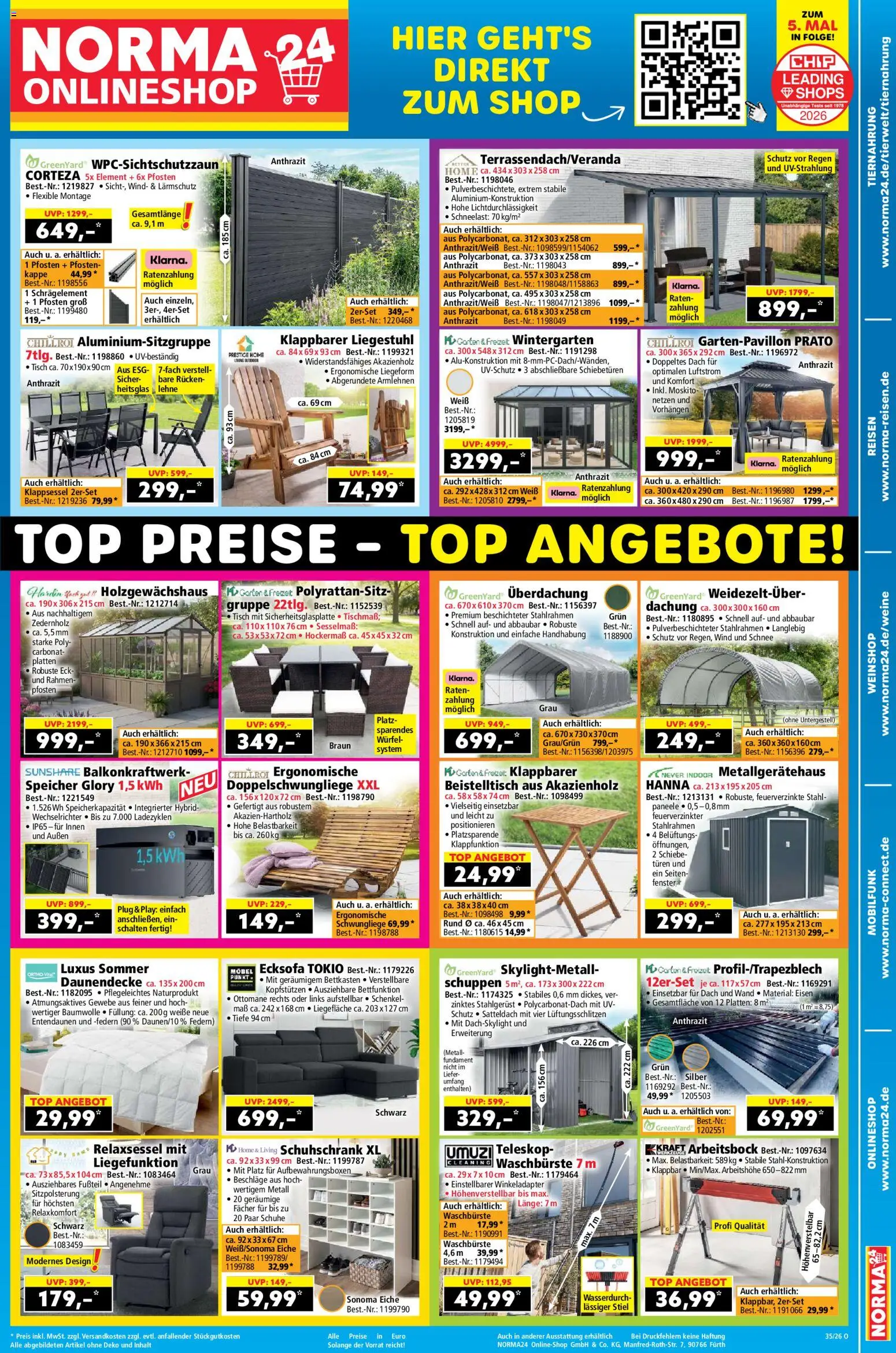Norma Prospekt – gültig ab 24.08.2026 | Seite: 17 | Produkte: Top, Ecksofa, Liegestuhl, Tisch