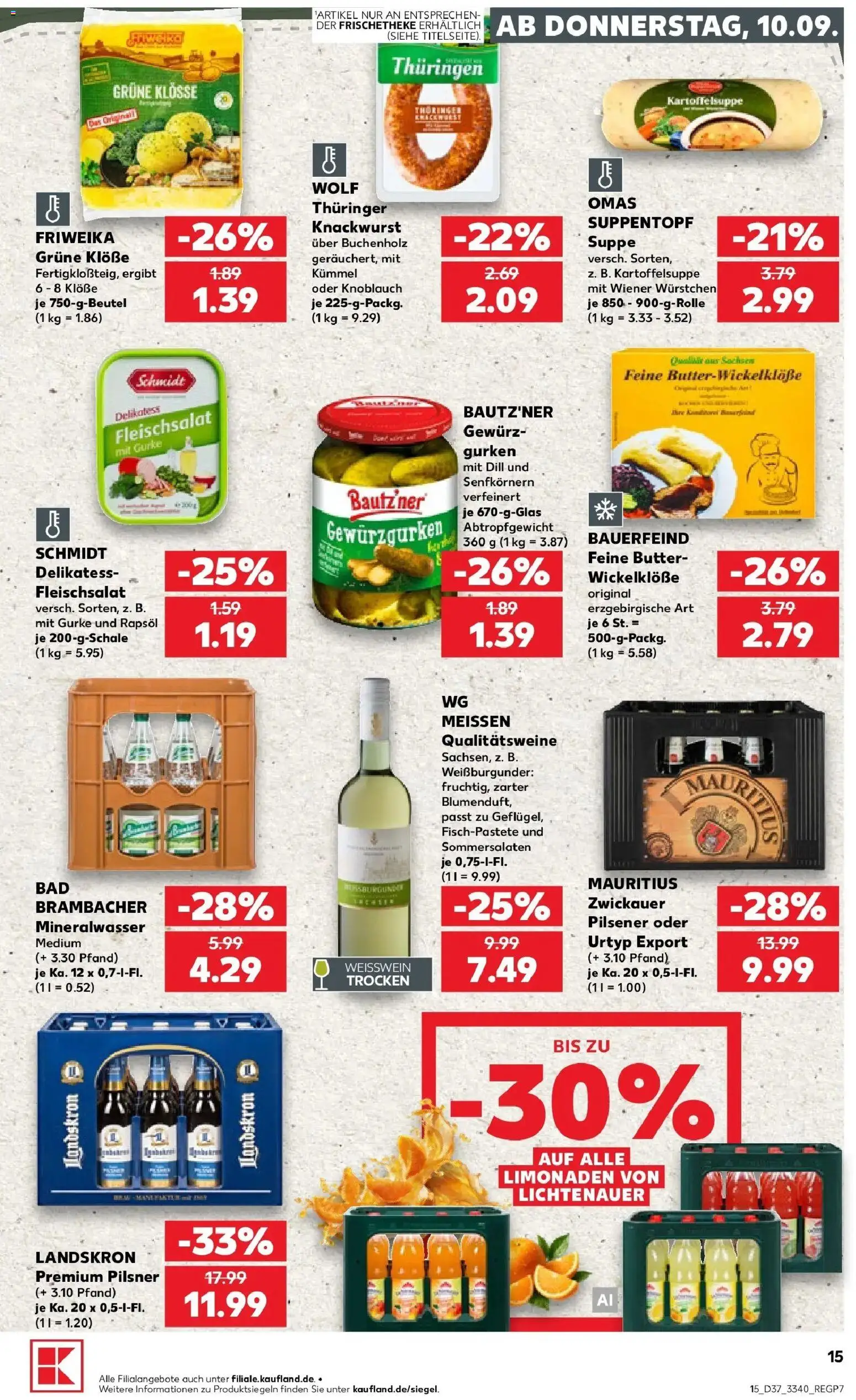 Prospekt Kaufland ab 10.09.2026 » Angebote Online zum Blättern | Seite: 15 | Produkte: Butter, Rapsöl, Dill, Gurken