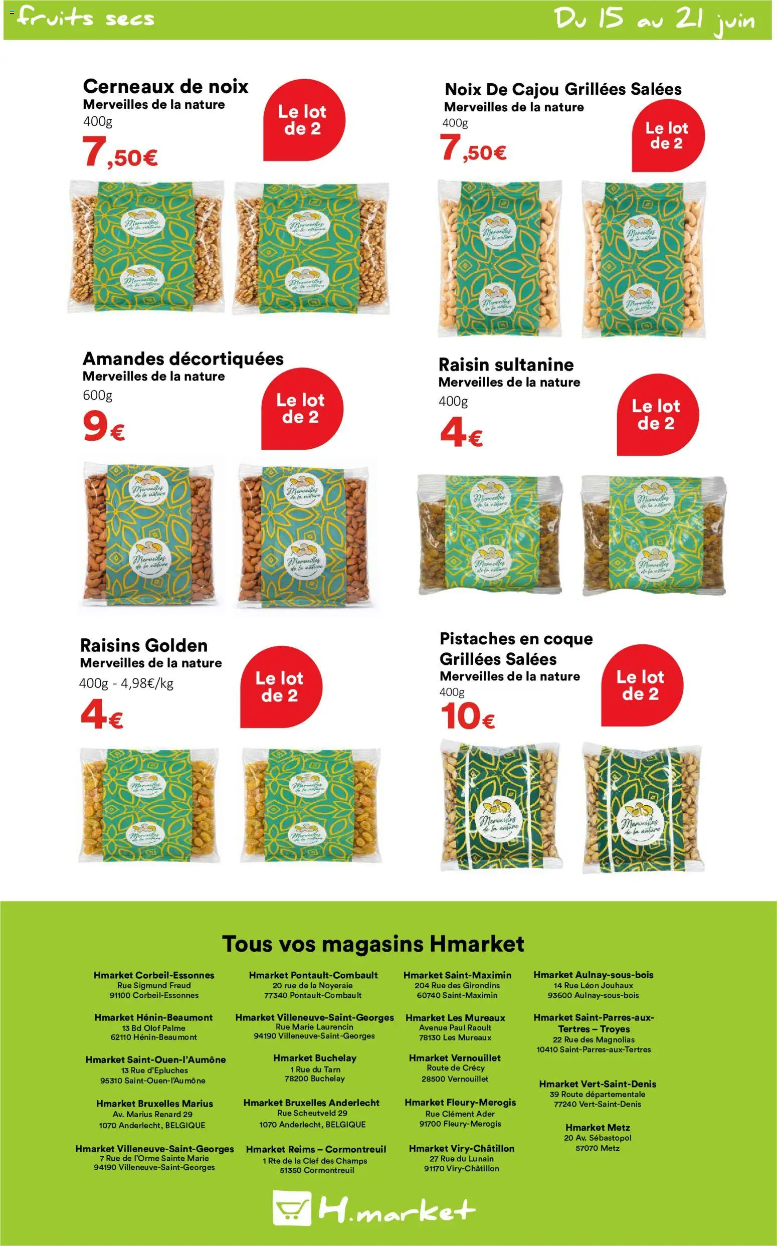 {H1} | Page: 7 | Produits: Amandes décortiquées, Noix de cajou, Pistaches, Amandes