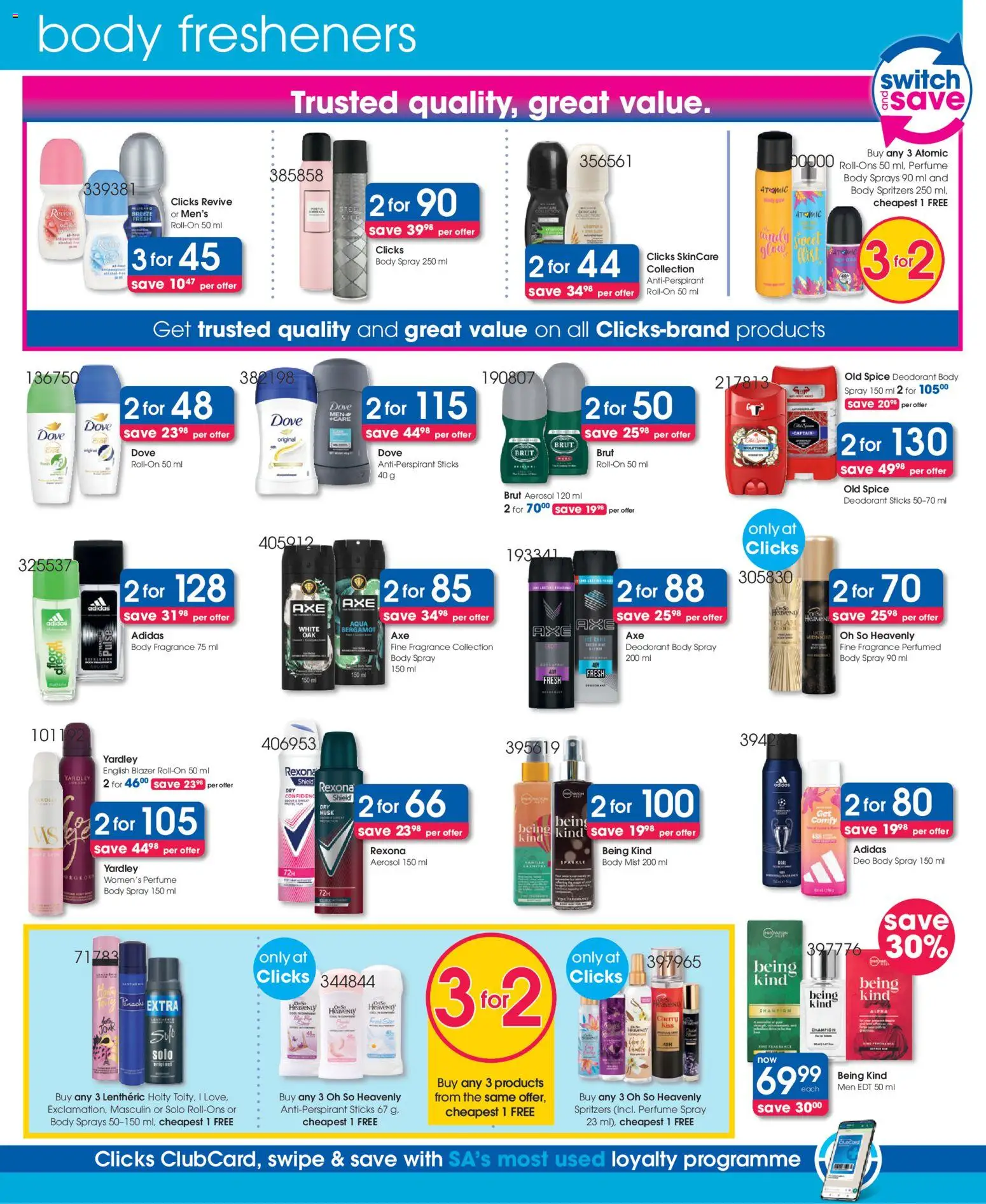 New Clicks catalogue – valid from 23/06/2026 | Page: 18 | Products: Body spray, Perfume, Fragrance, Switch