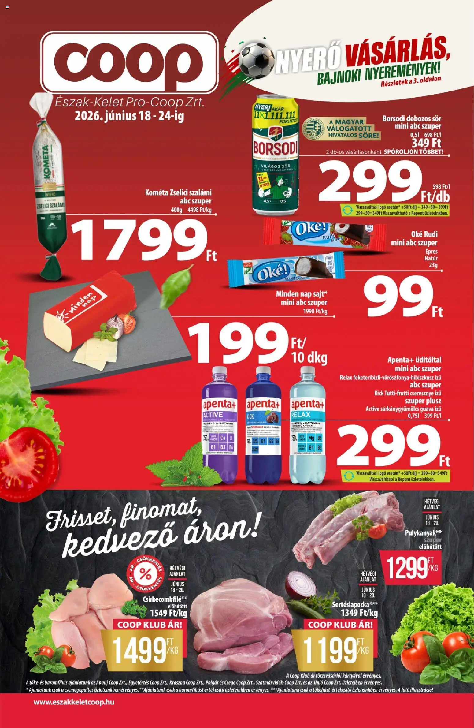 COOP akciós ujság - amely érvényes a következő dátumtól: 18.06.2026 | Oldal: 1