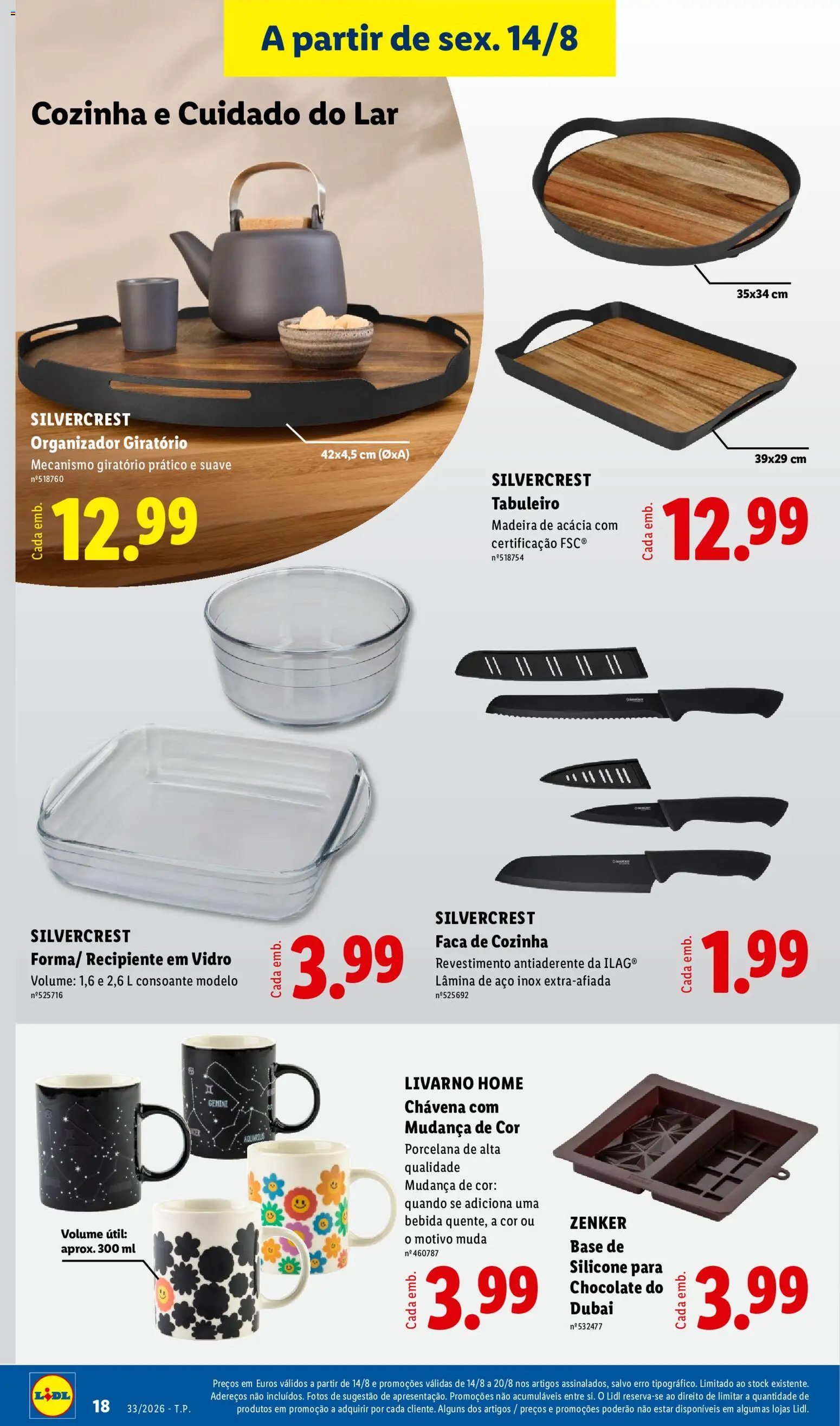 Lidl Novidades │ válido de 10/08/2026 | Página: 18 | Produtos: Base, Chocolate, Organizador, Bebida