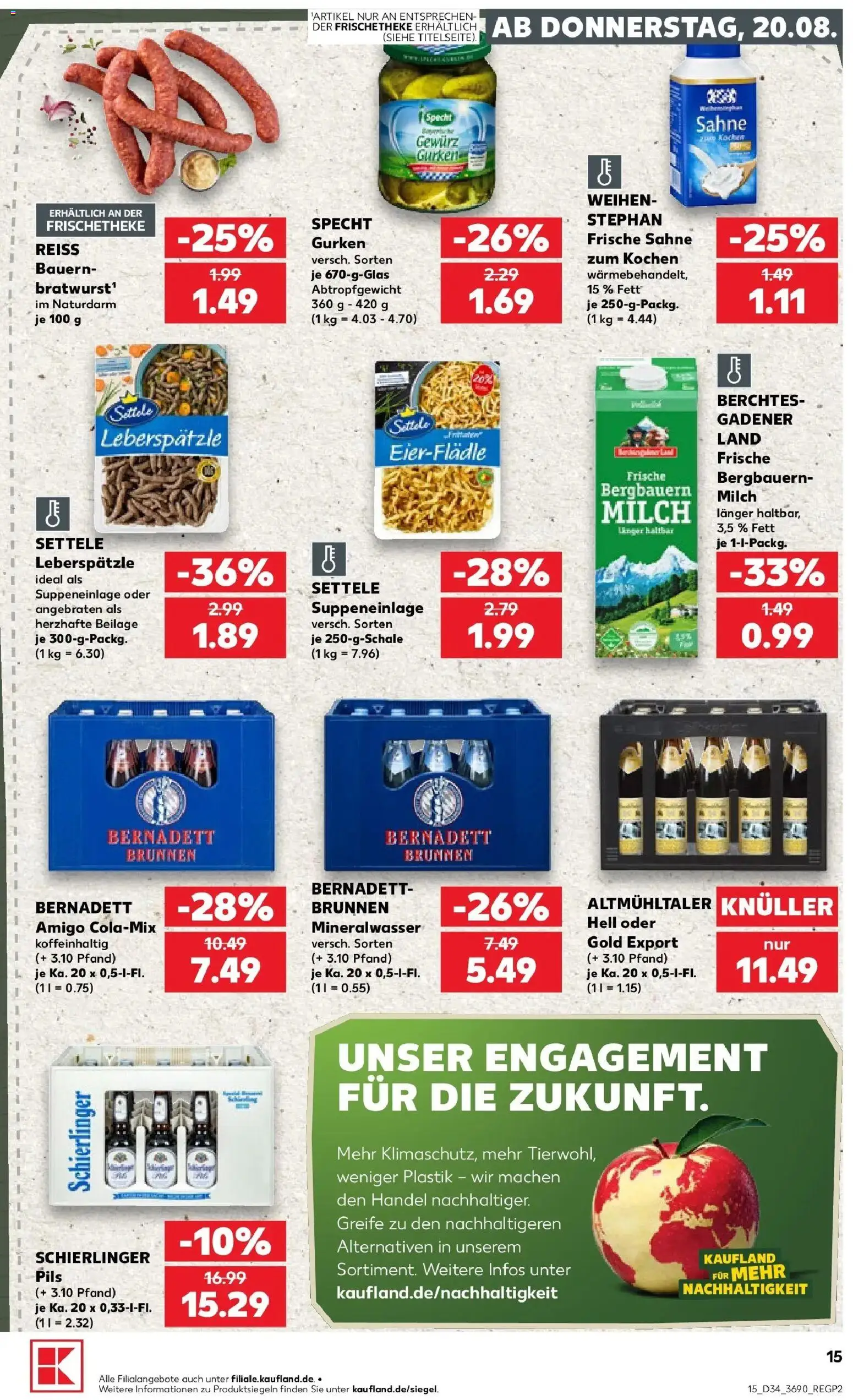 Prospekt Kaufland ab 17.08.2026 » Angebote Online zum Blättern | Seite: 26 | Produkte: Milch, Pils, Mineralwasser, Sahne