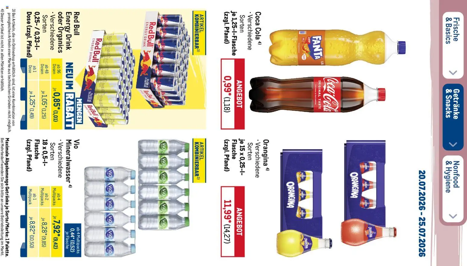 Metro Prospekt – gültig ab 20.07.2026 | Seite: 27 | Produkte: Coca cola, Fanta, Rouge, Mineralwasser