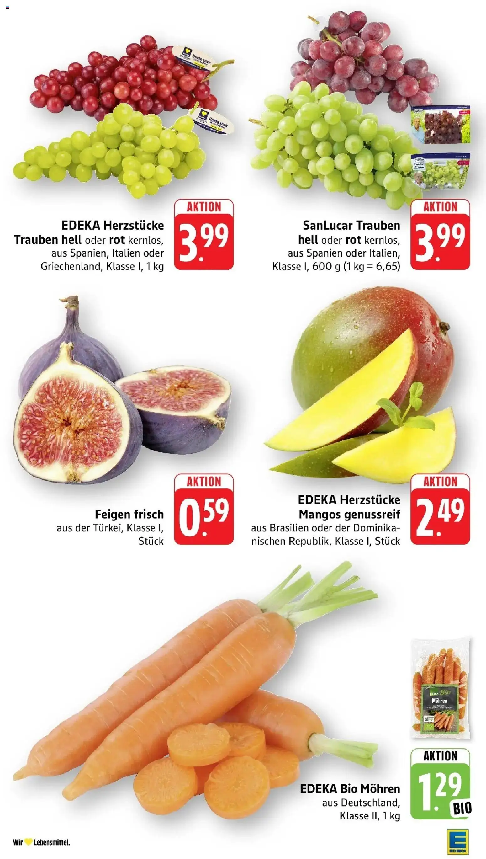 Edeka Prospekt Vaihingen-Kleinglattbach (ab 31.08.2026) » Angebote Online | Seite: 12 | Produkte: Trauben, Mohren, Feigen